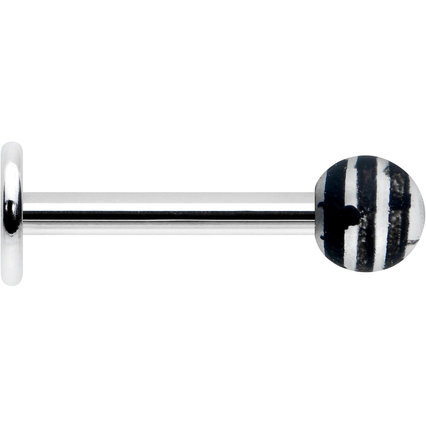 16G 5/16 Matte Grey Zebra Stripe Labret Monroe Tragus