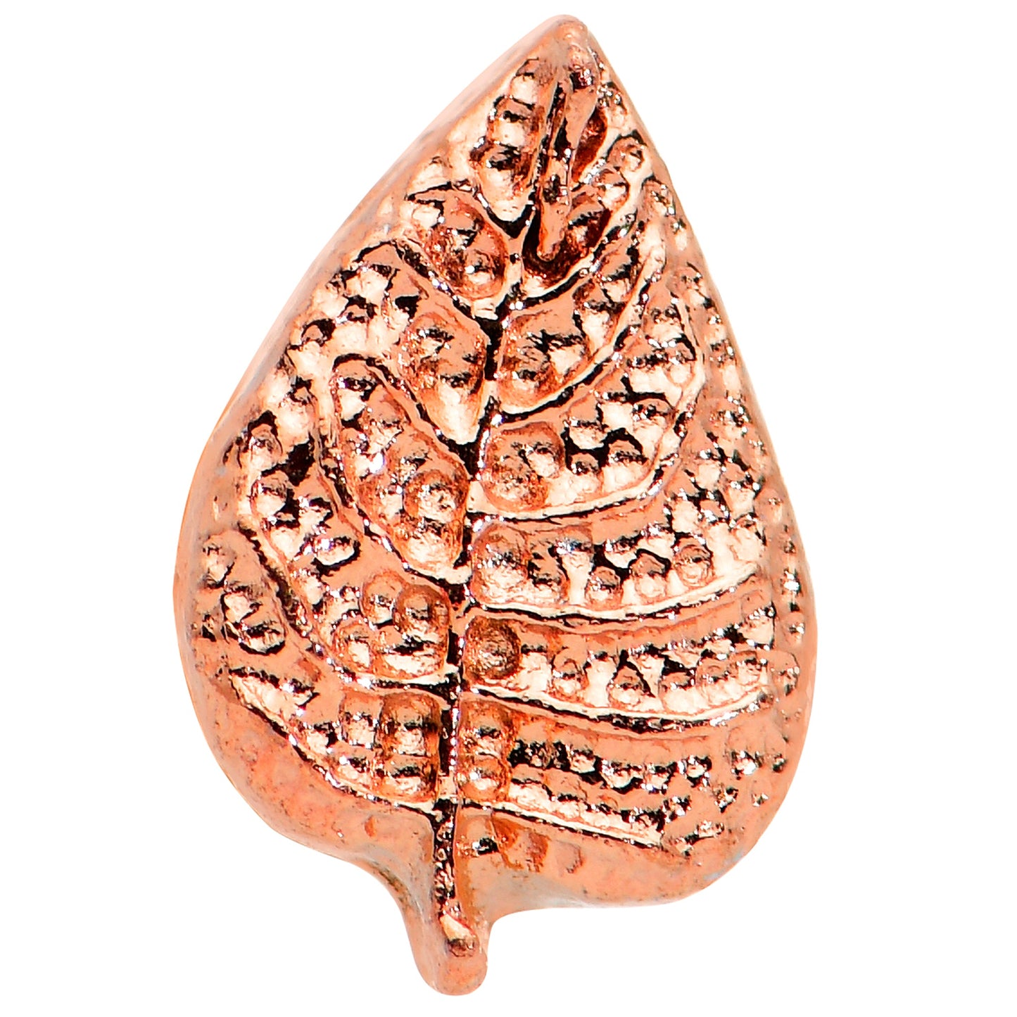 16G 5/16 Rose Gold Tone Autumn Textured Leaf Labret Monroe Tragus