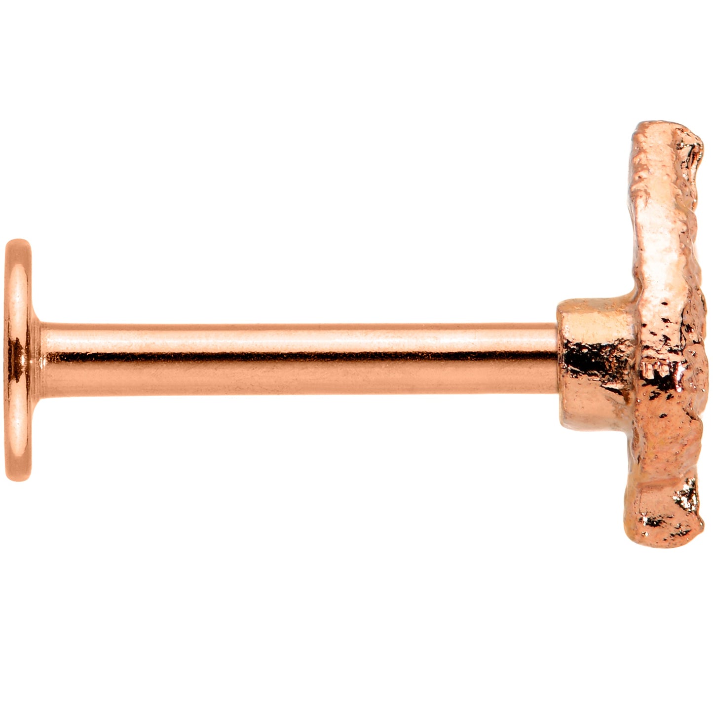 16G 5/16 Rose Gold Tone Autumn Textured Leaf Labret Monroe Tragus