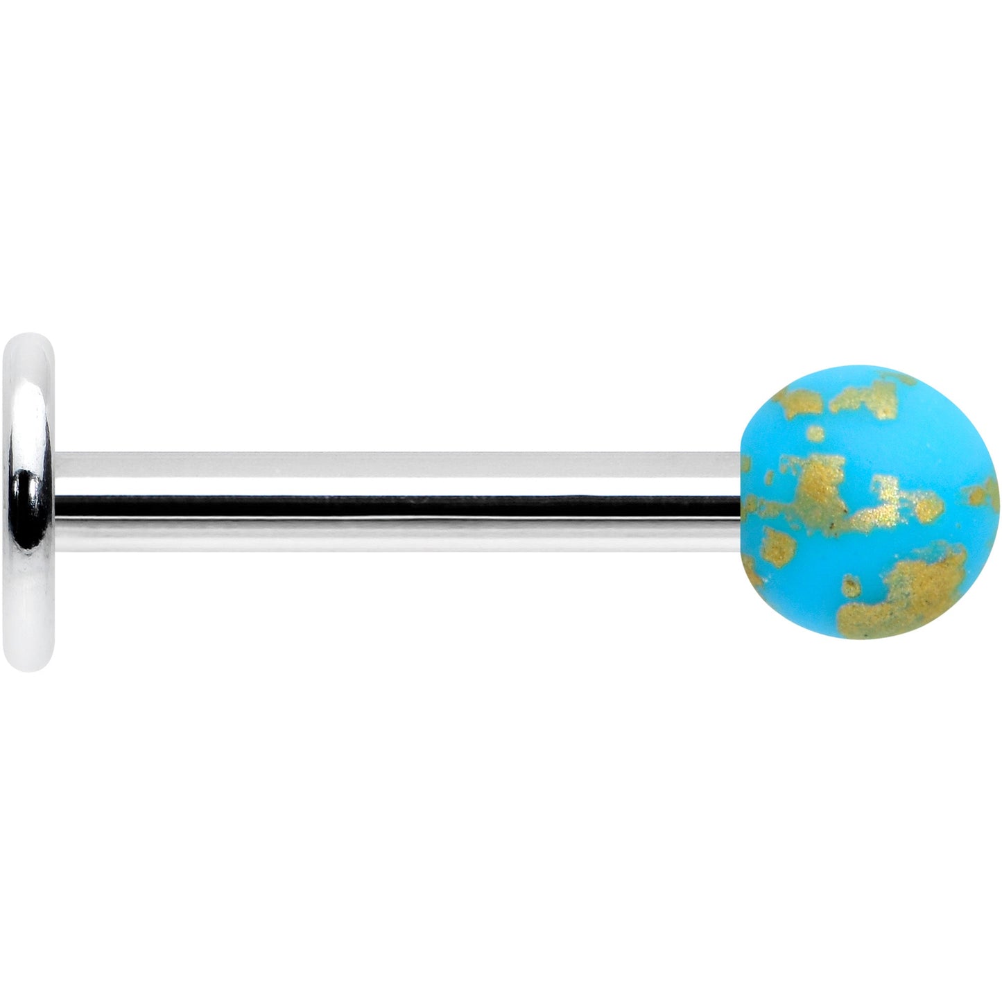 16G 5/16 Matte Blue Splatter Pattern Labret Monroe Tragus