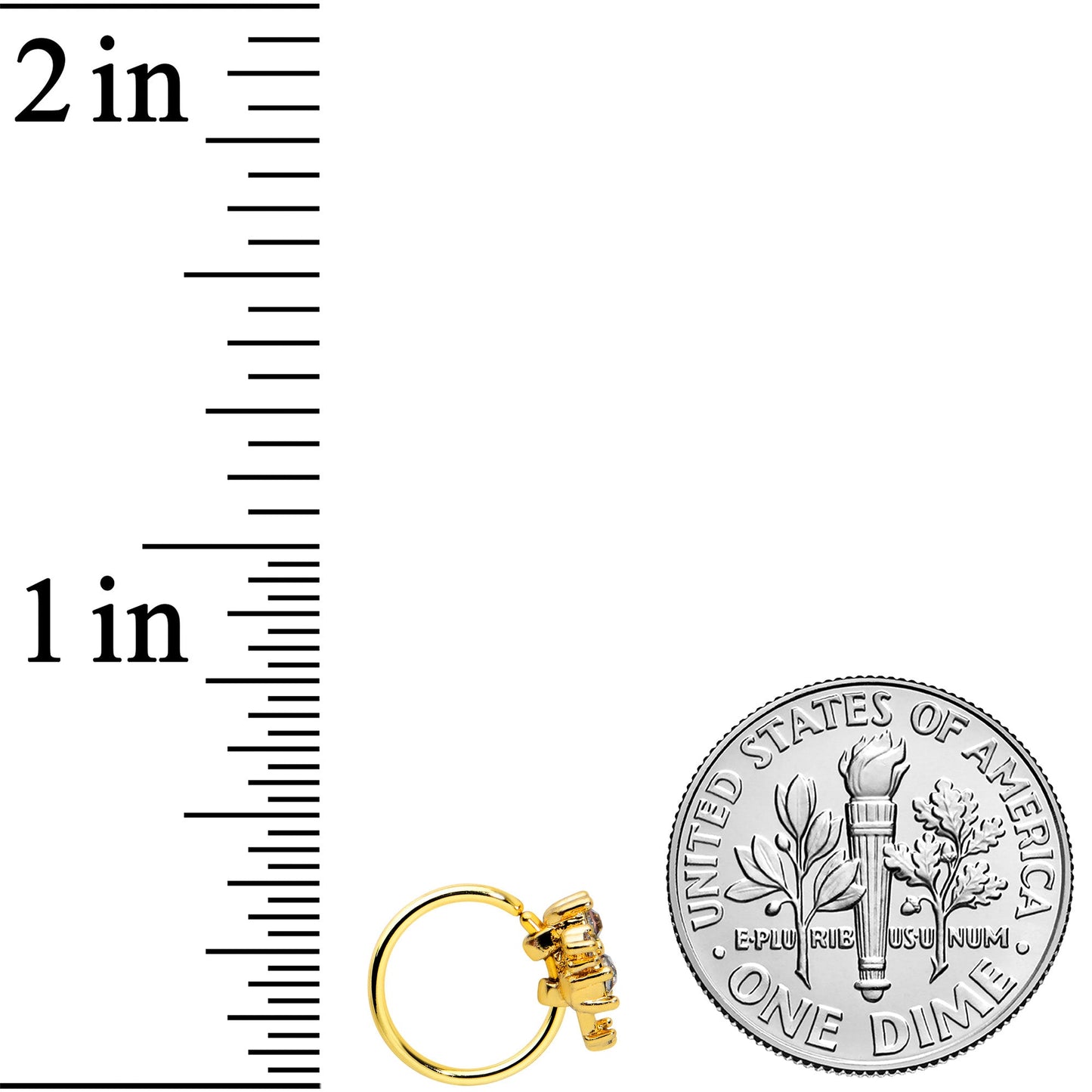 20G 5/16 Purple Tourmaline Gold Tone Spray Nose Hoop