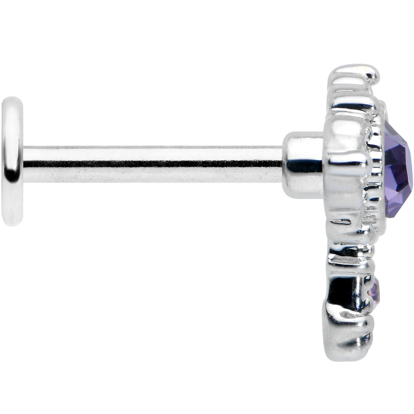 16G 5/16 Purple Gem Unlock My Heart Key Labret Monroe Tragus