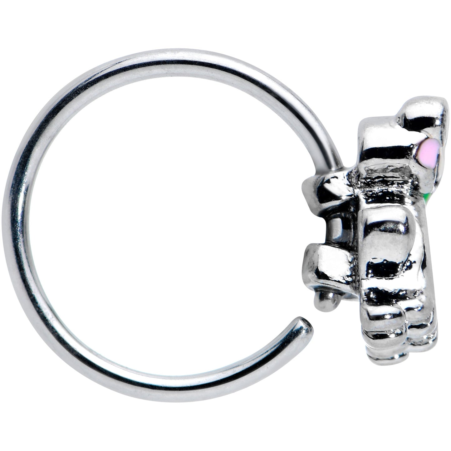 20G 5/16 Dark Green Groovy Frog Nose Hoop