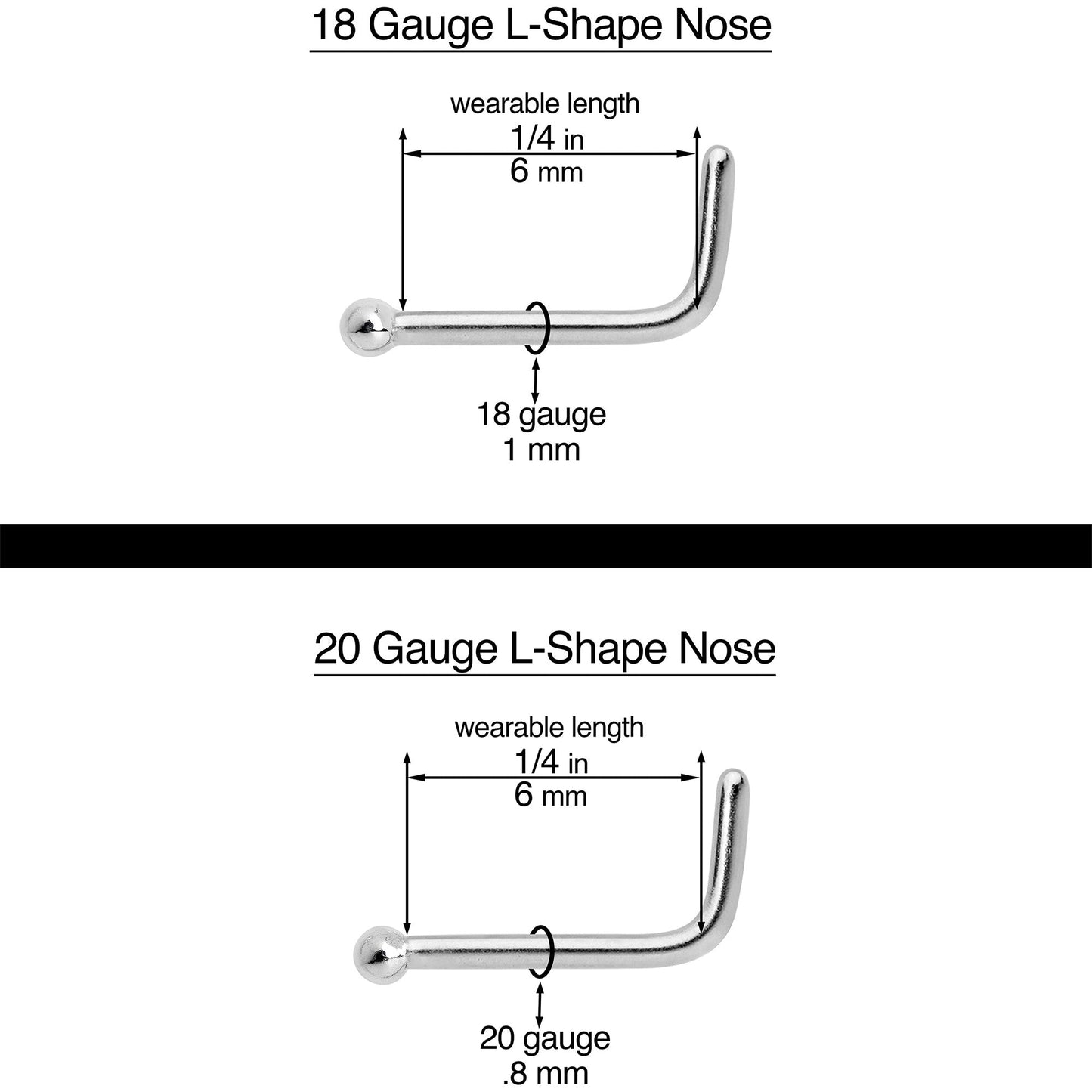 20G 7mm Aurora Gem Gold Tone Christmas Star L Shape Nose Ring