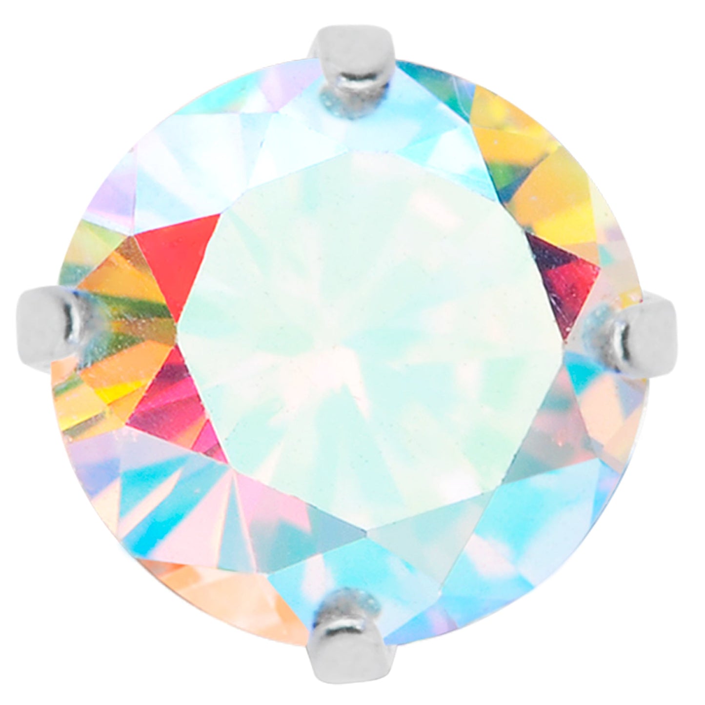 16G 5/16 Aurora CZ G23 Titanium Threadless Flower Labret Tragus