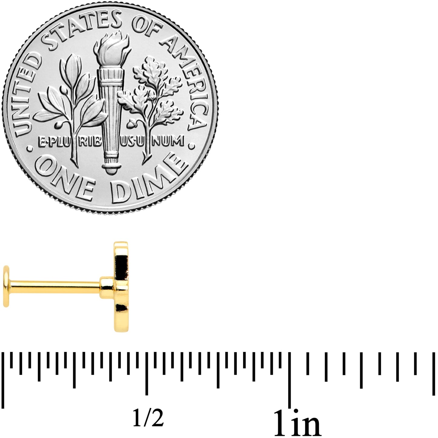 16G 5/16 Clear Blue Gem Gold Tone Eye Hamsa Labret Monroe Tragus