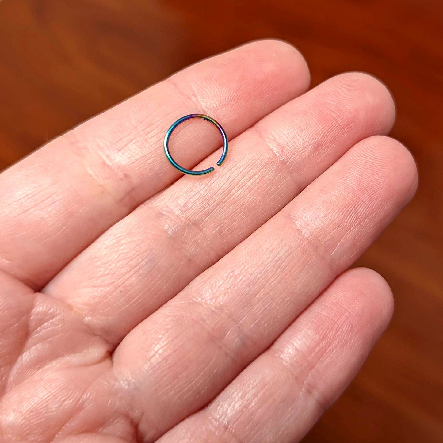 20G 9mm Rainbow PVD Grade 23 Titanium Bendable Hoop Ring