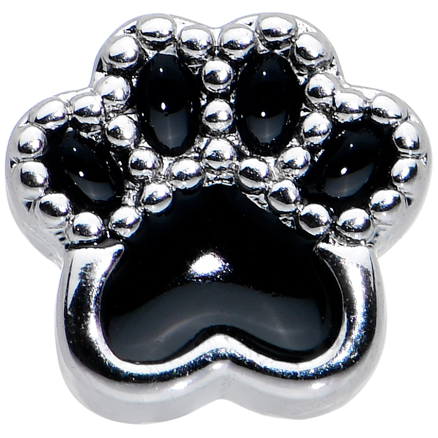 20G 1/4 Textured Black Paw Print Nose Bone