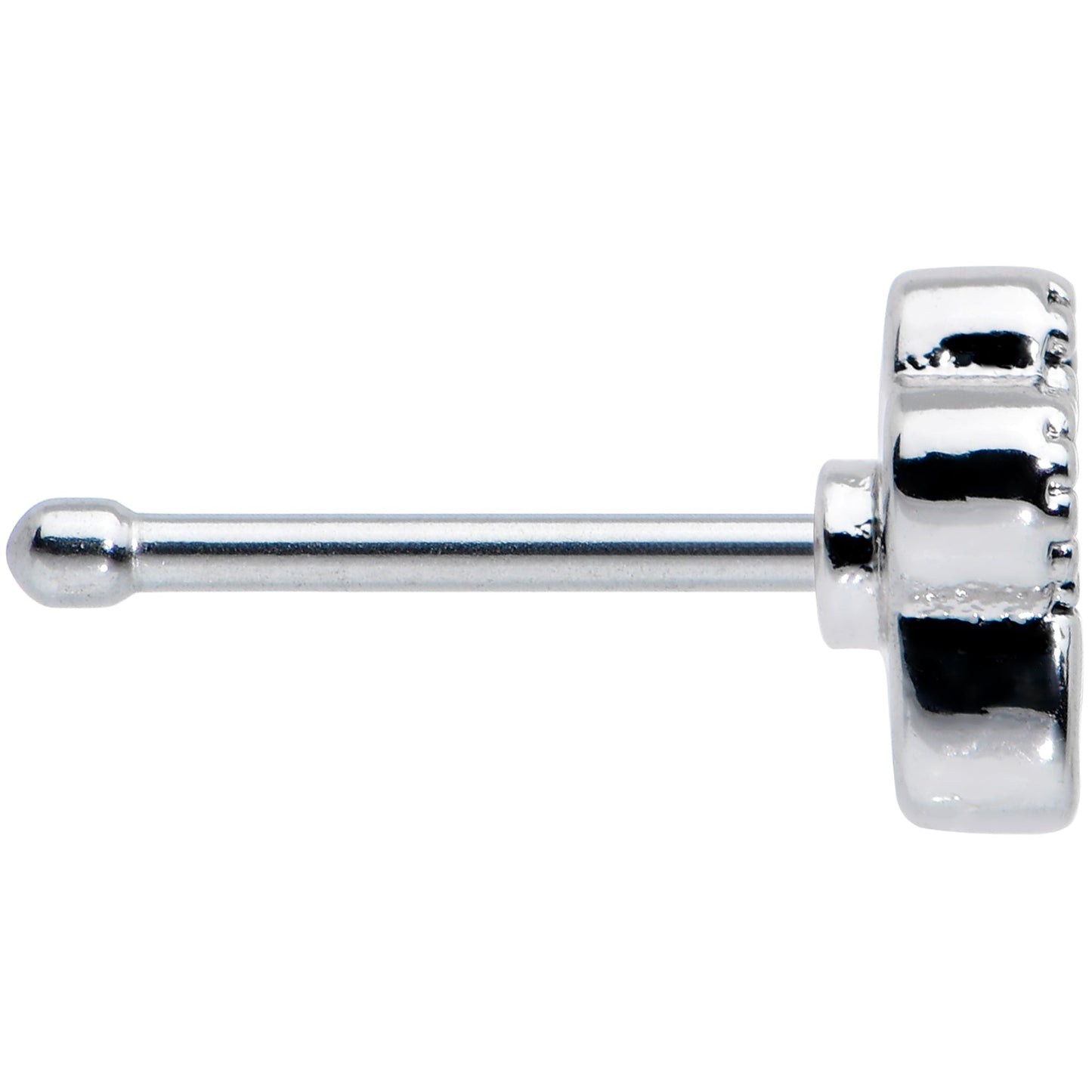 20G 1/4 Textured Black Paw Print Nose Bone