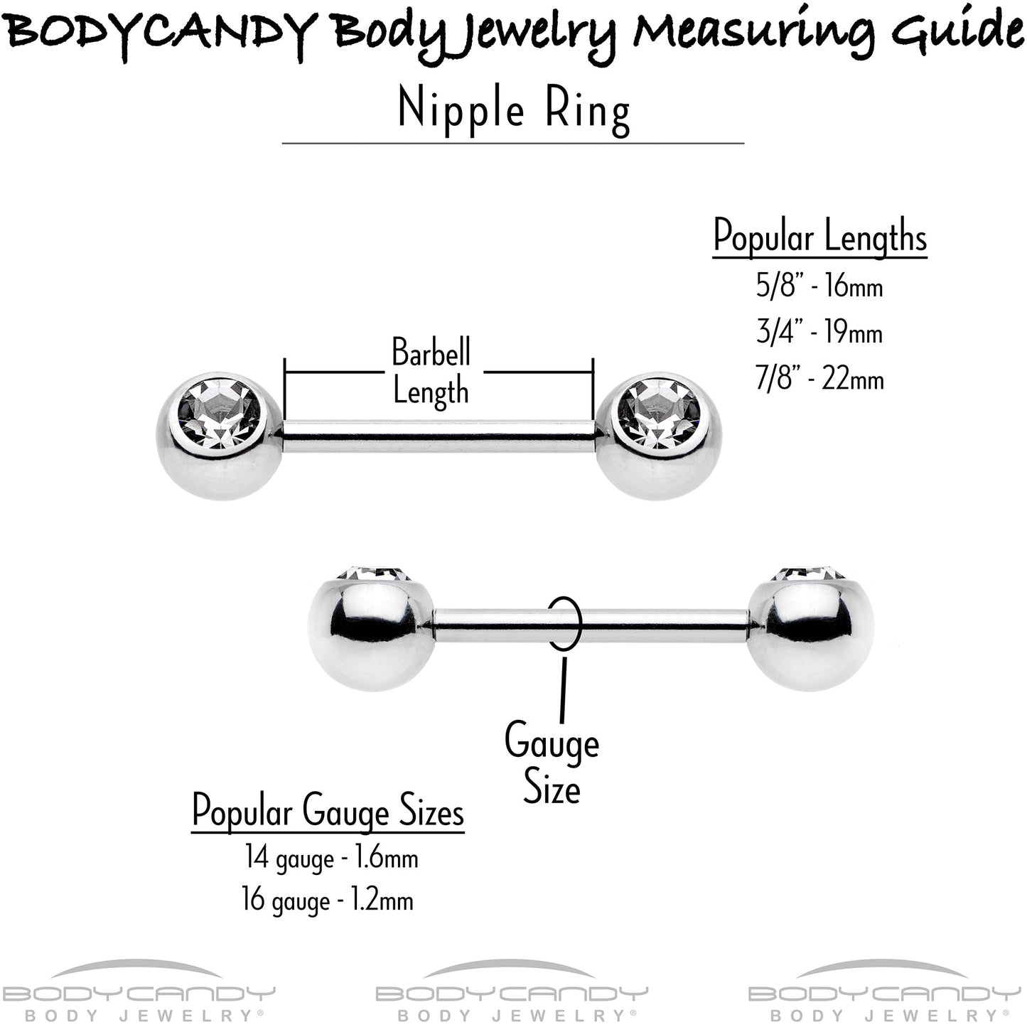 14G 1/2 Blue Clear Gem Abstract Arch Barbell Nipple Ring Set