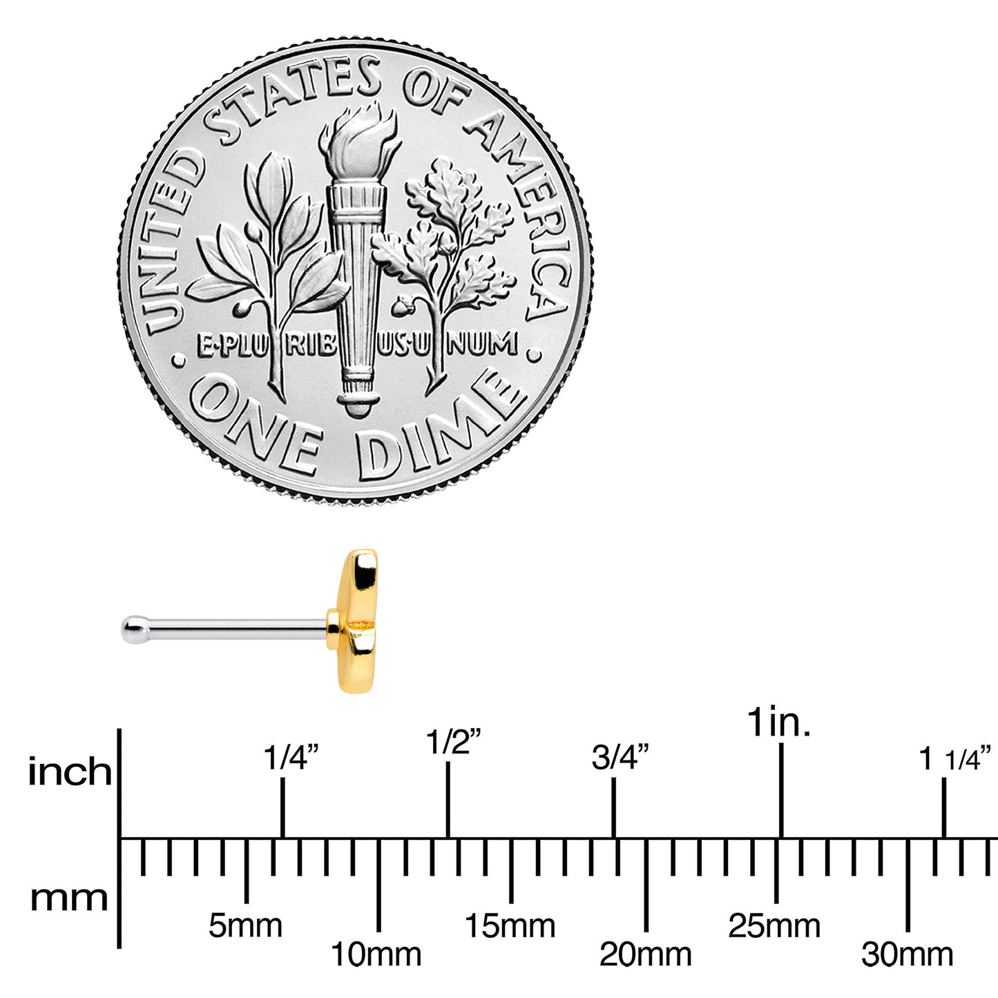 20G 1/4 Red Blue White Butterfly Nose Bone