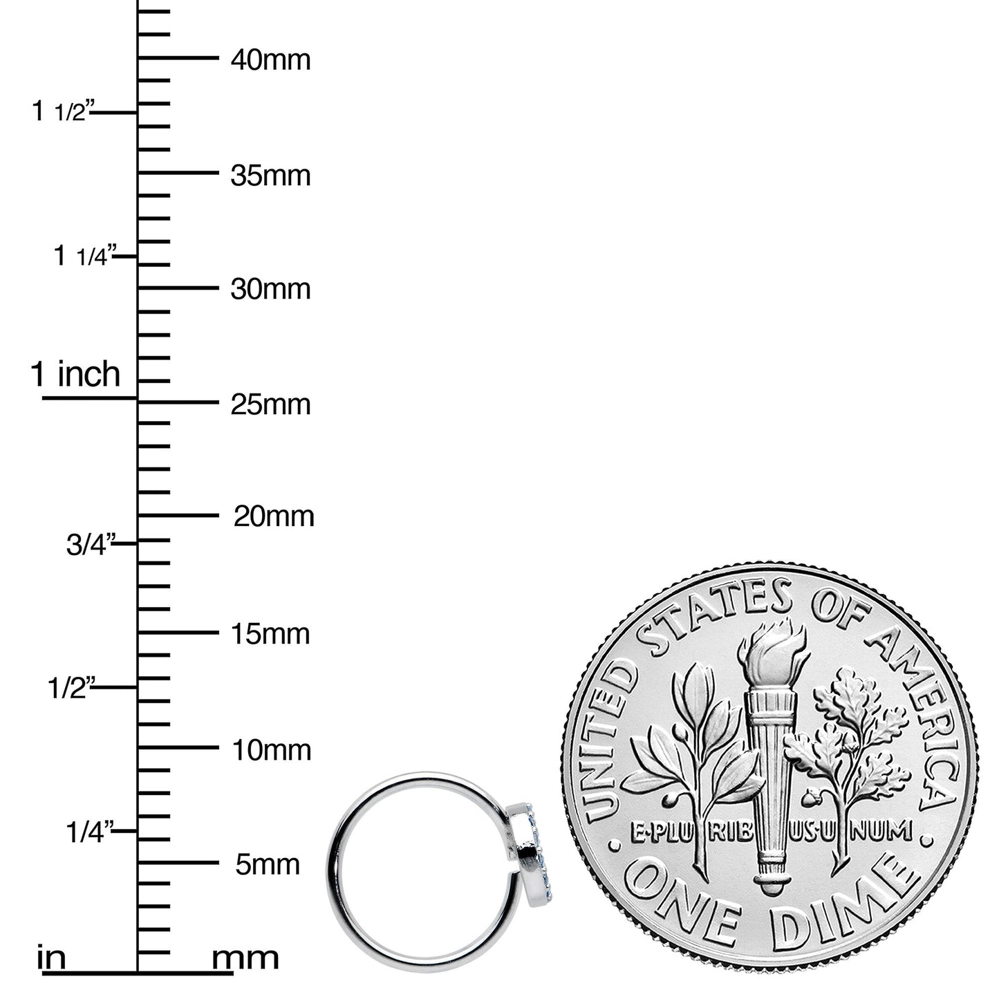 20G 5/16 Blue Gem Retro Peace Sign Seamless Nose Hoop