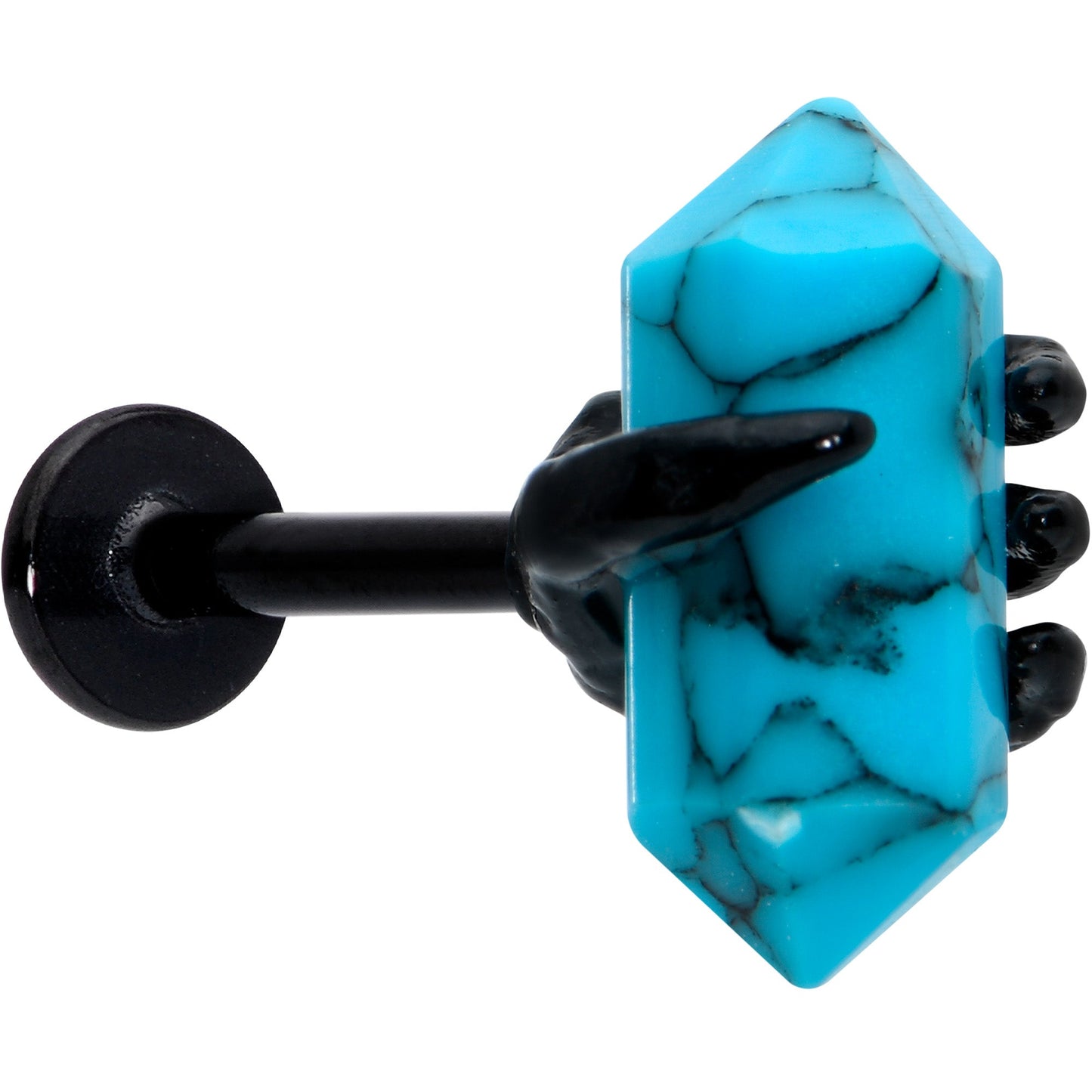 16G 5/16 Blue Turquoise Black Claw Obelisk Labret Monroe Tragus