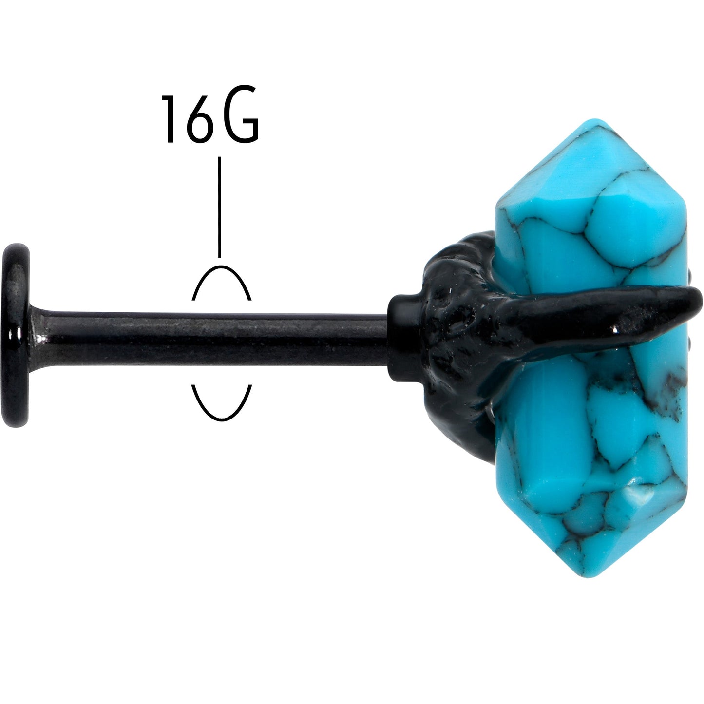 16G 5/16 Blue Turquoise Black Claw Obelisk Labret Monroe Tragus