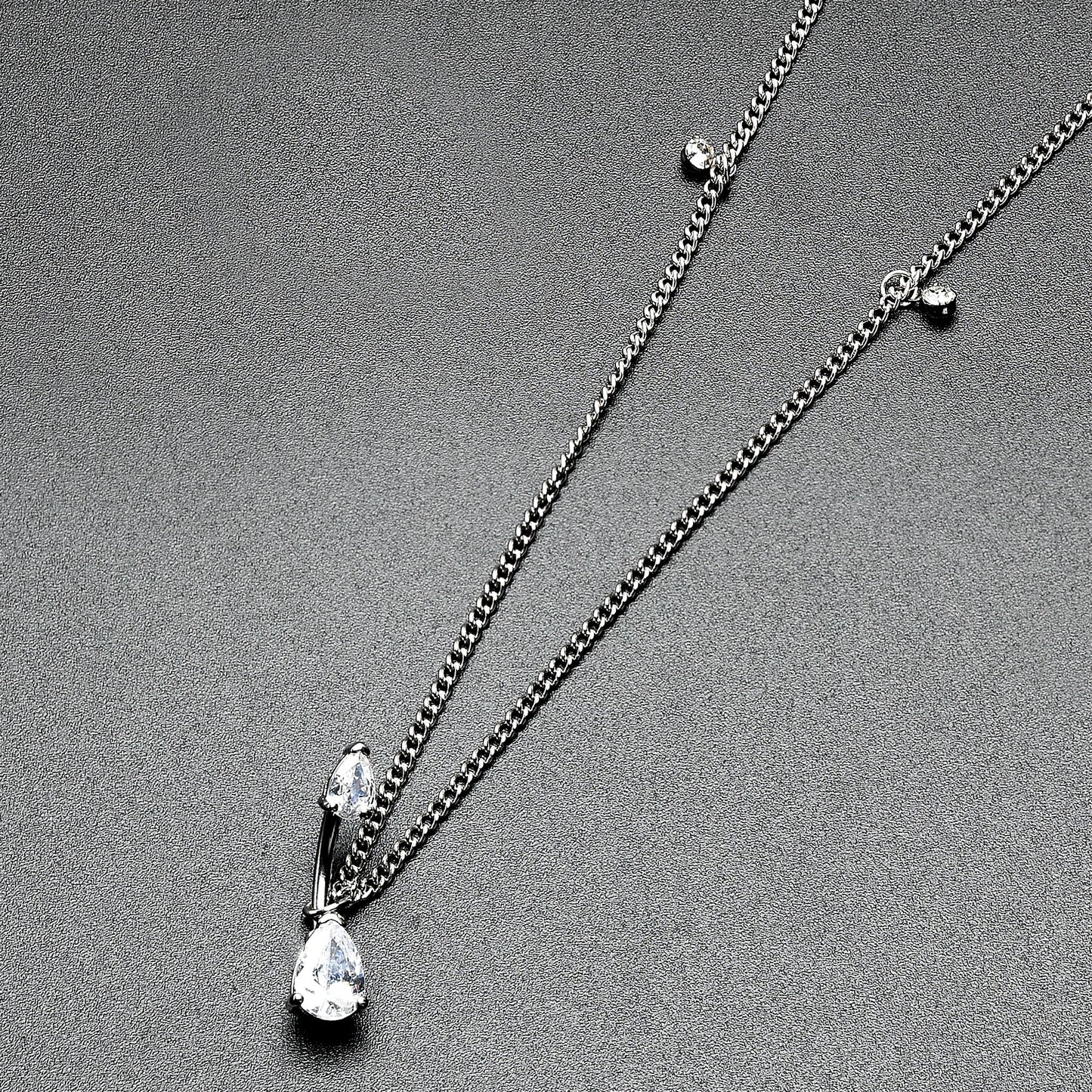 Clear Gem Double Drop Double Mount Belly Ring Belly Chain