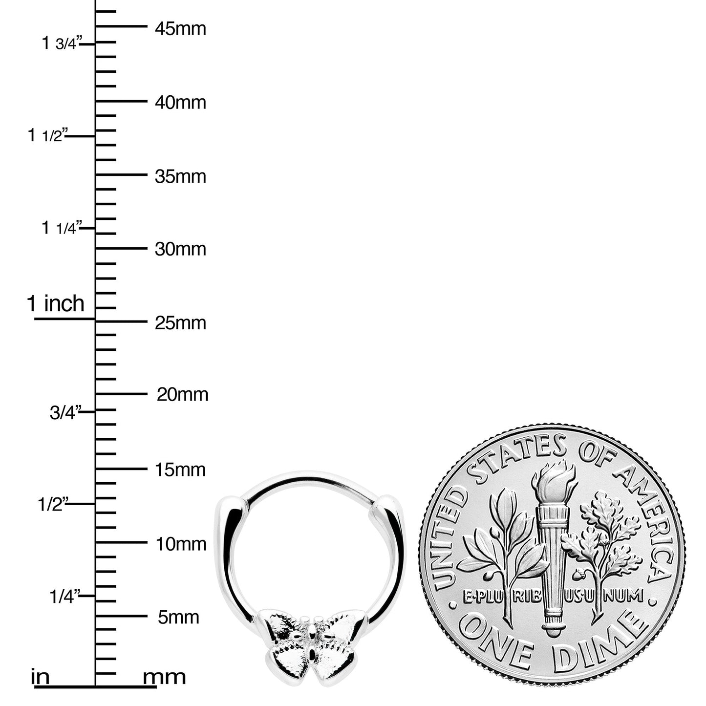 16G 5/16 Simple Textured Butterfly Cartilage Clicker