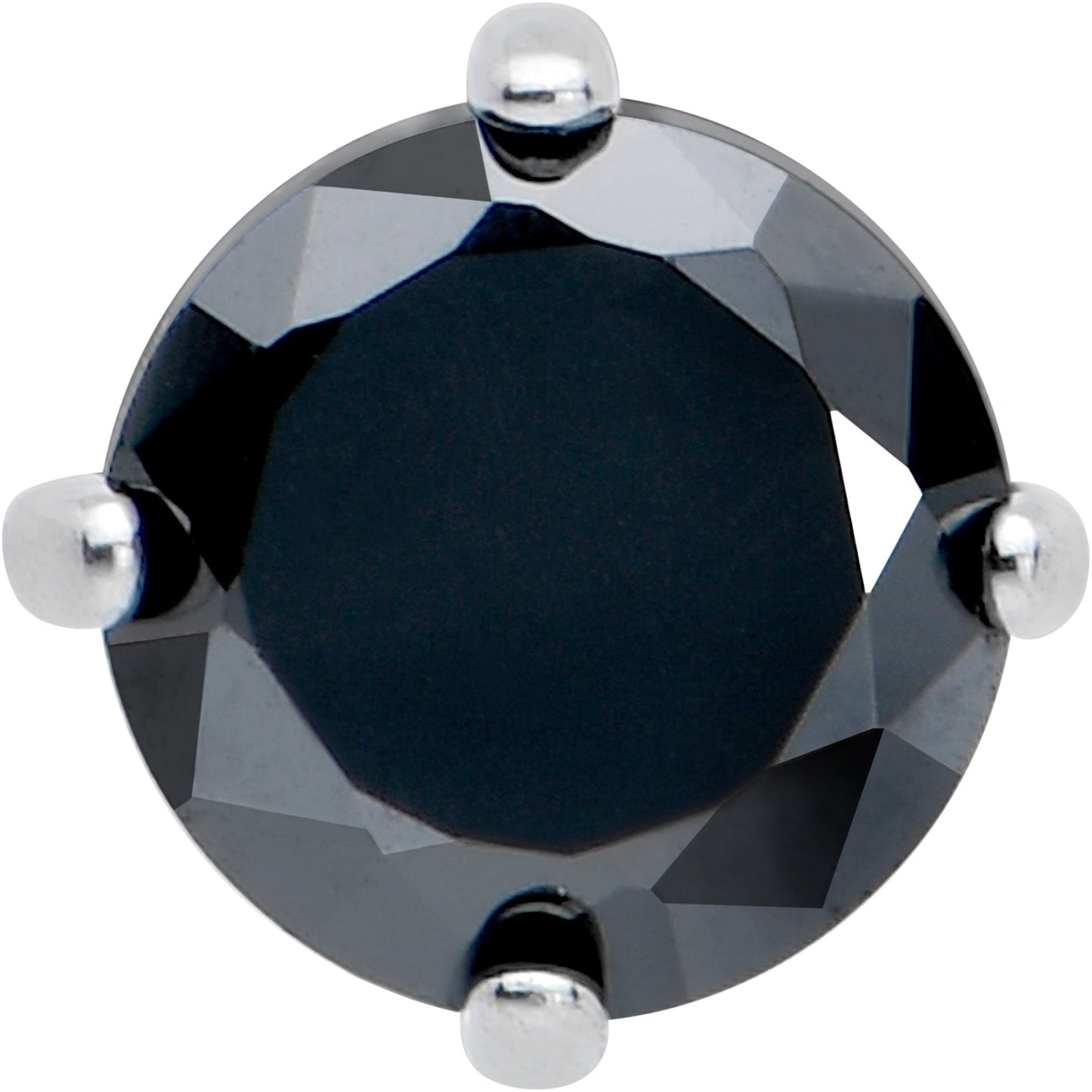 16G 5/16 Black CZ Gem ASTM F-136 Implant Grade Titanium Hex End Labret Tragus