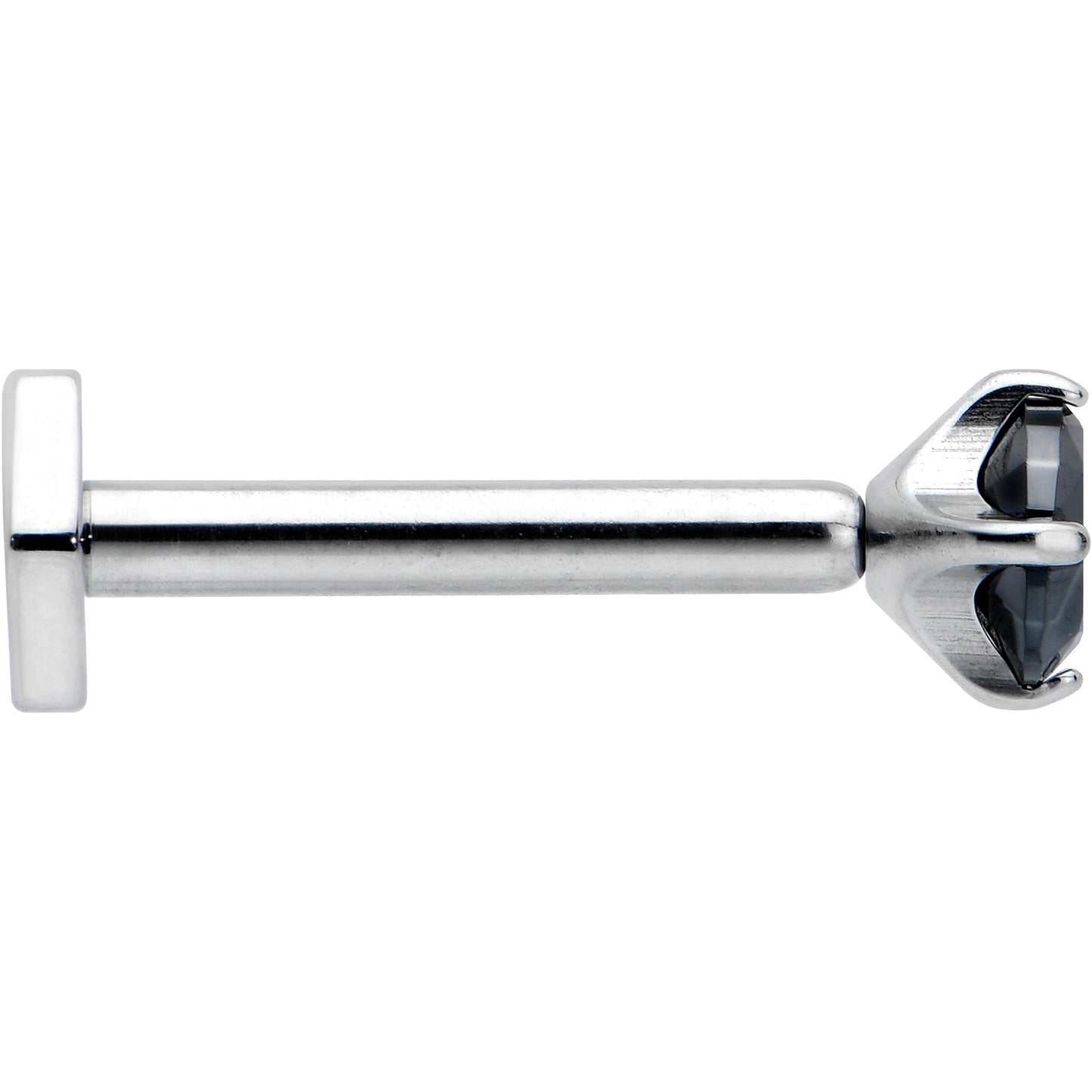 16G 5/16 Black CZ Gem ASTM F-136 Implant Grade Titanium Hex End Labret Tragus