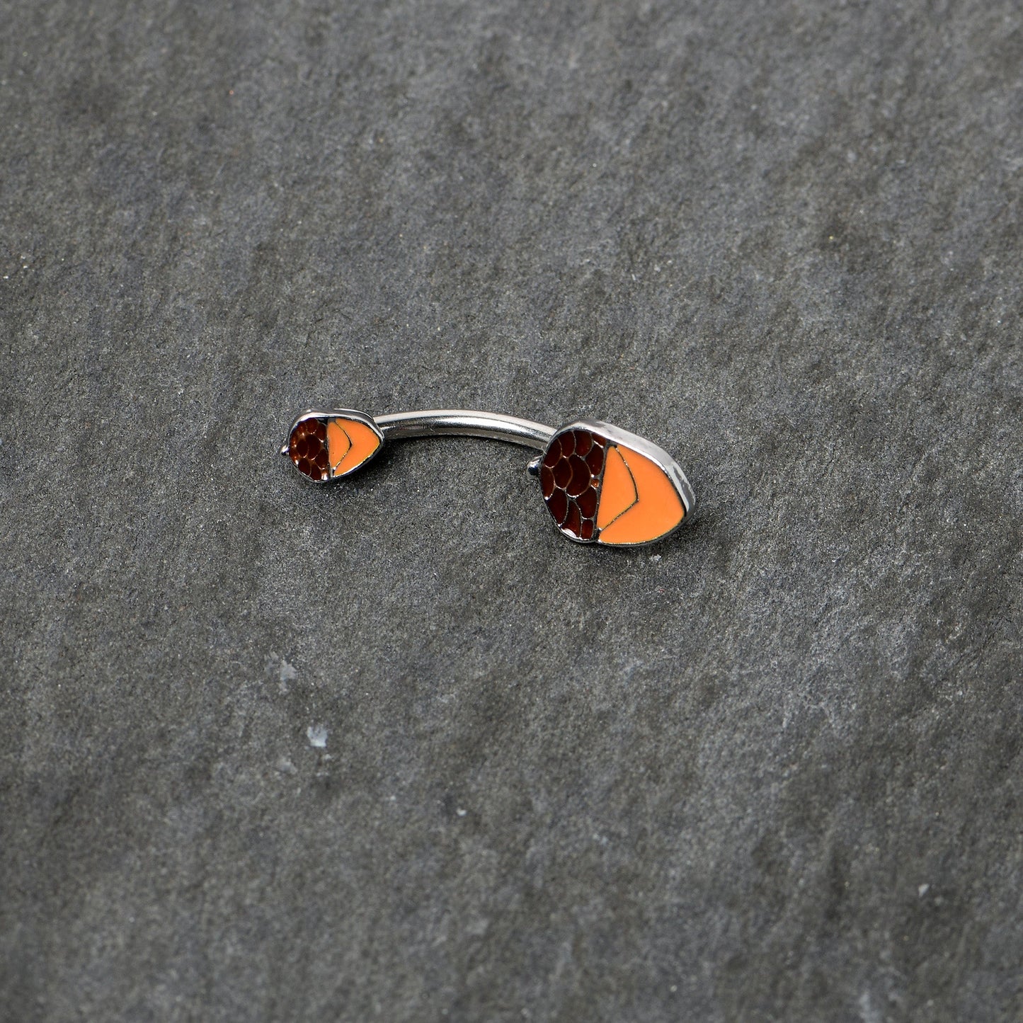 Autumn Acorn Brown Orange Fall Double Mount Belly Ring