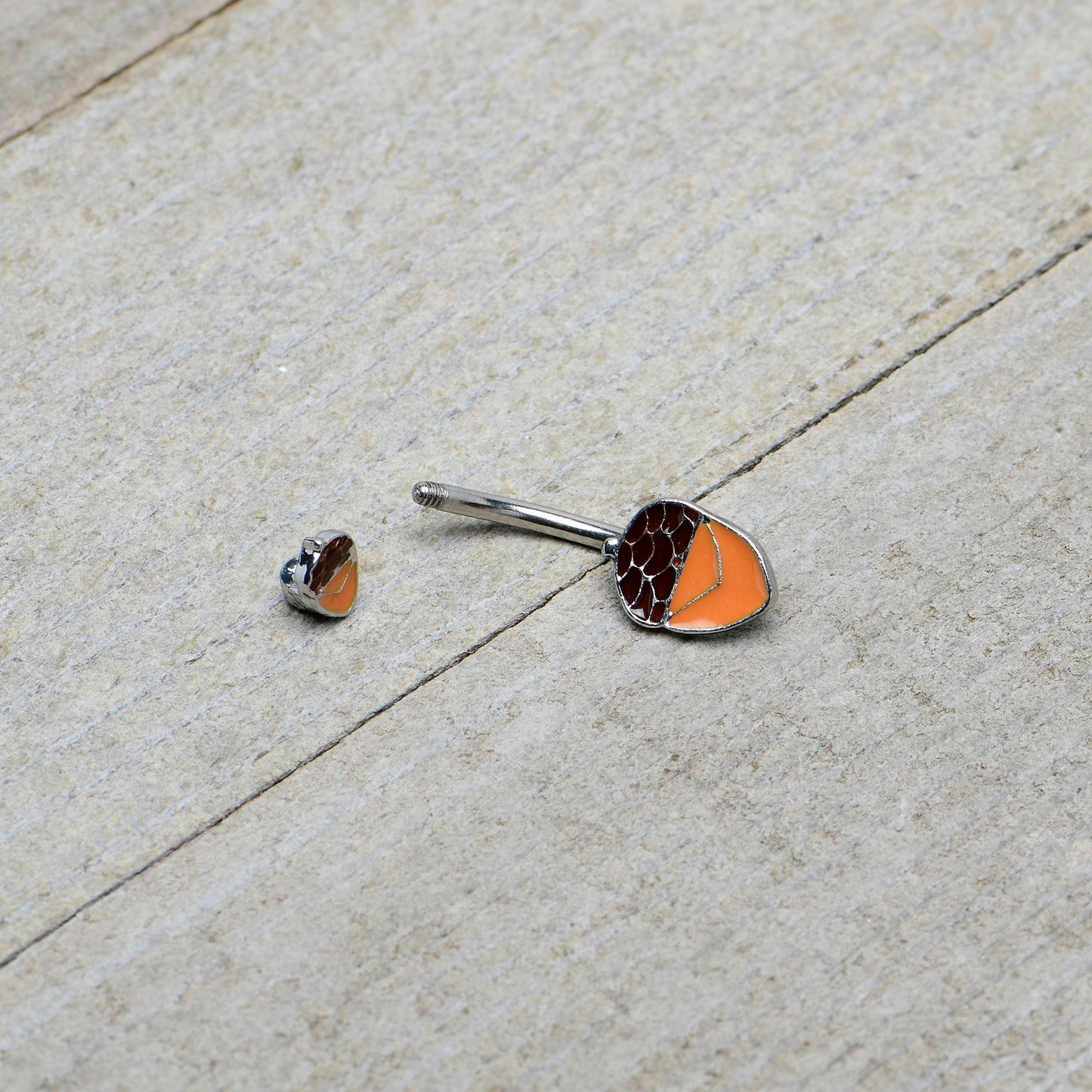 Autumn Acorn Brown Orange Fall Double Mount Belly Ring