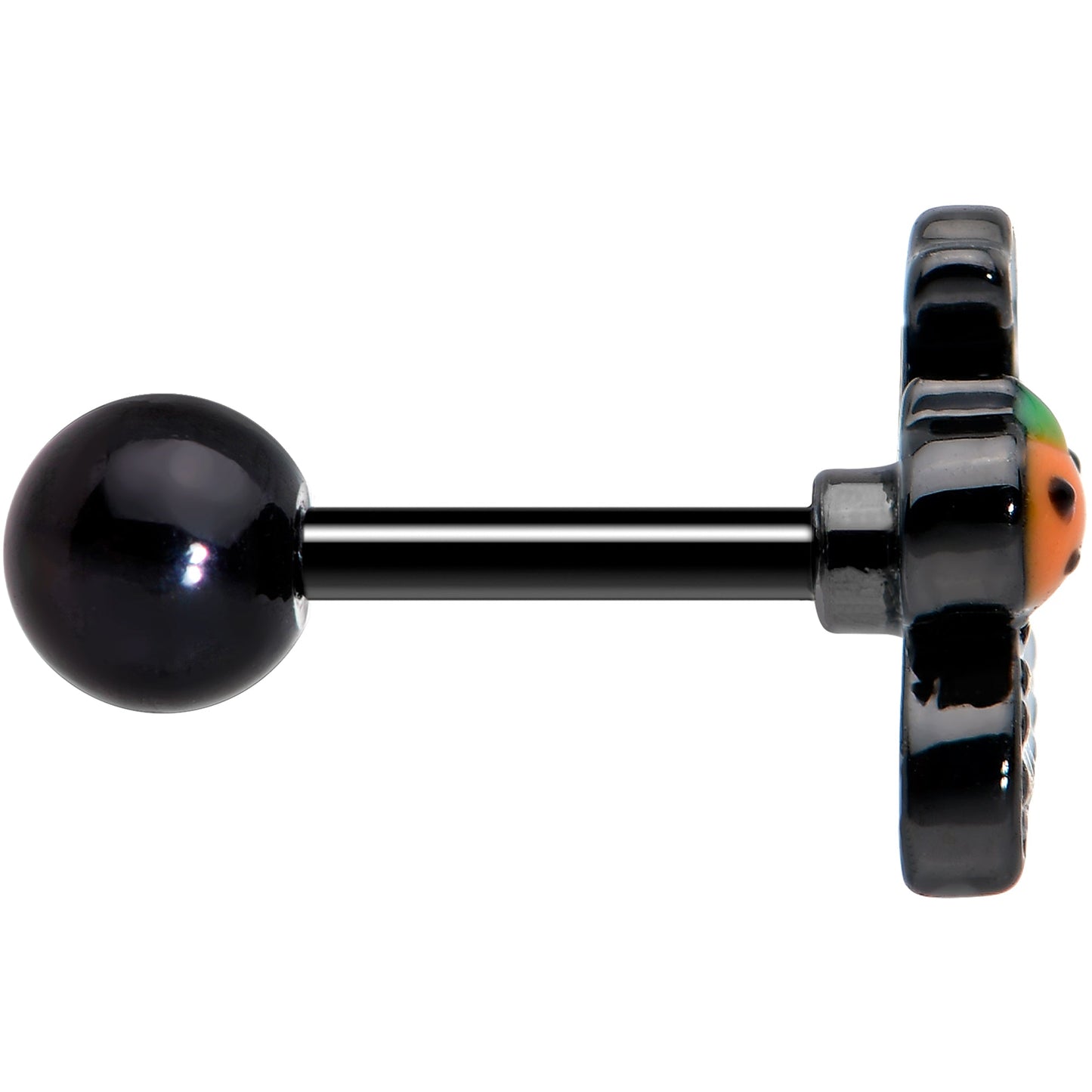 16G 1/4 Black Halloween Pumpkin Ghost Cartilage Tragus Earring