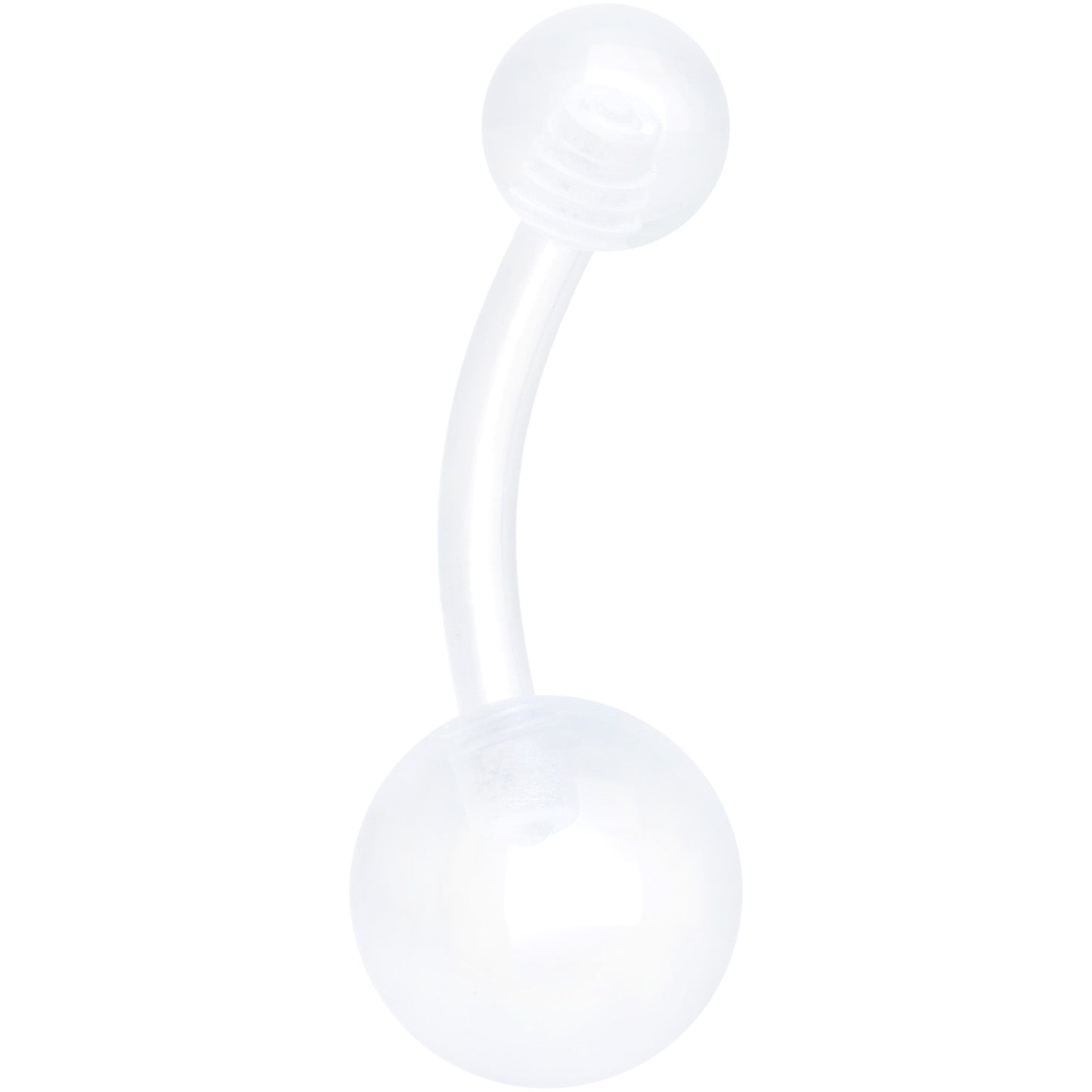 White Gold Tone Clear Halloween Marbelized Boo Belly Ring Set of 4