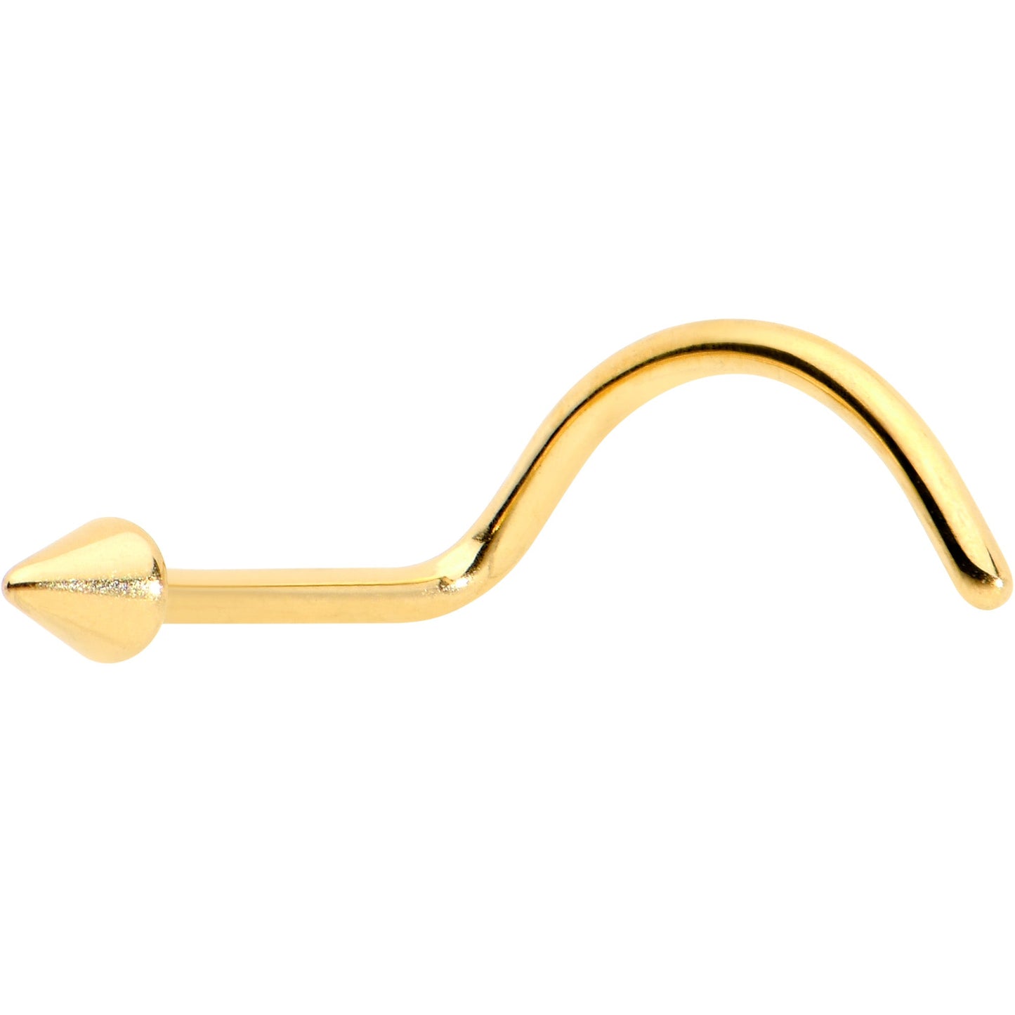20G 1/4 Gold Hue ASTM F-136 Implant Grade Titanium Cone End Left Side Nose Screw