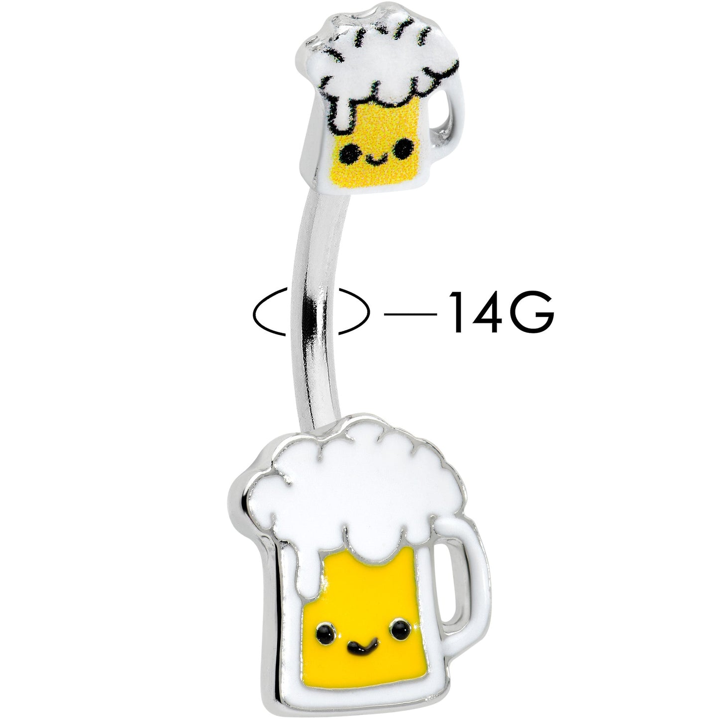 Sweet Happy Beer St Patricks Double Mount Belly Ring