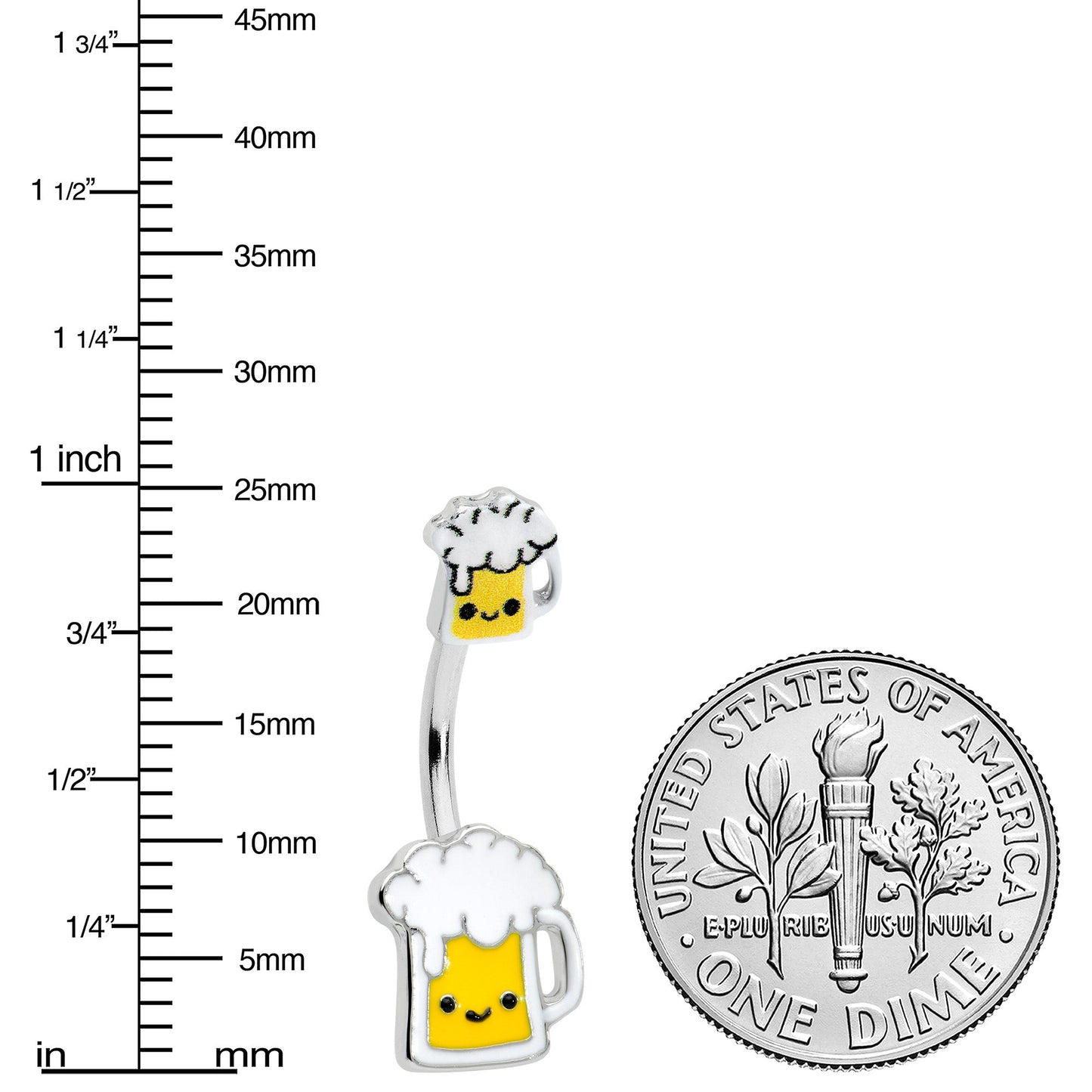 Sweet Happy Beer St Patricks Double Mount Belly Ring