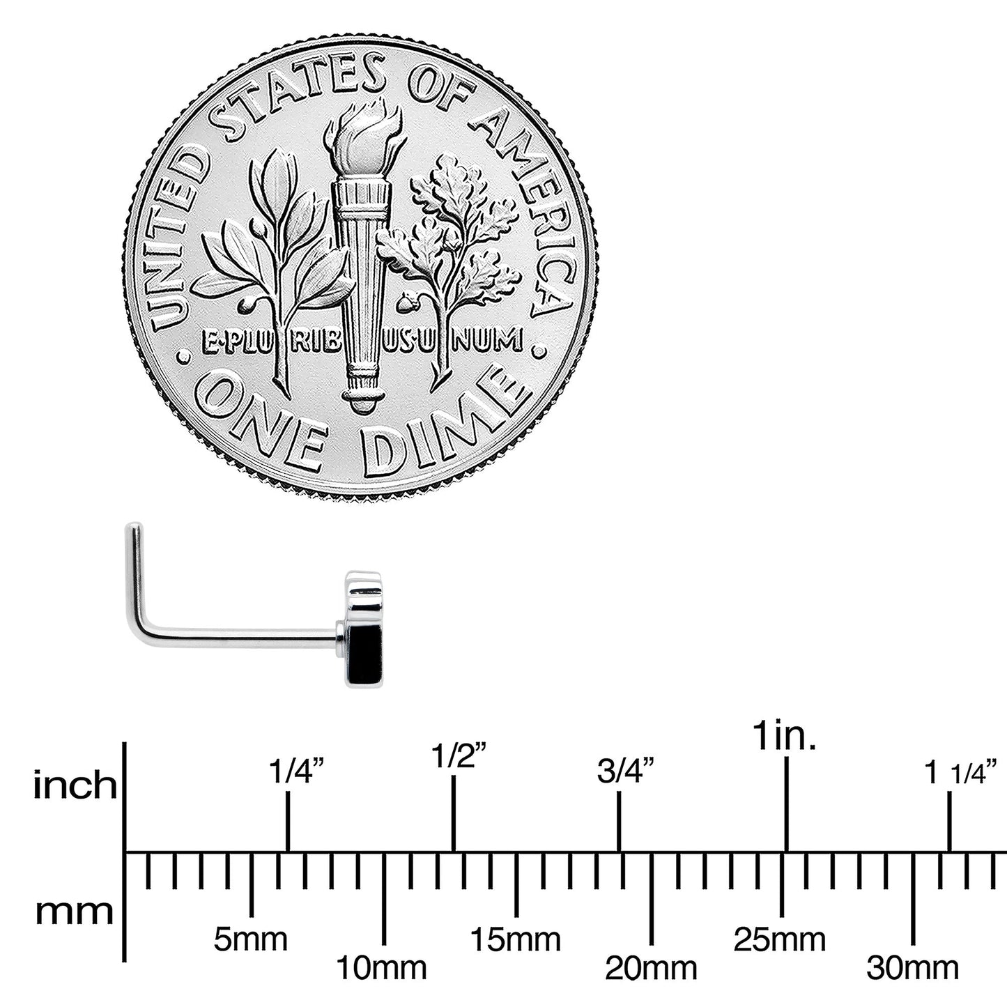 20G 7mm Sweet Happy Green Beer St Patricks L Shape Nose Ring