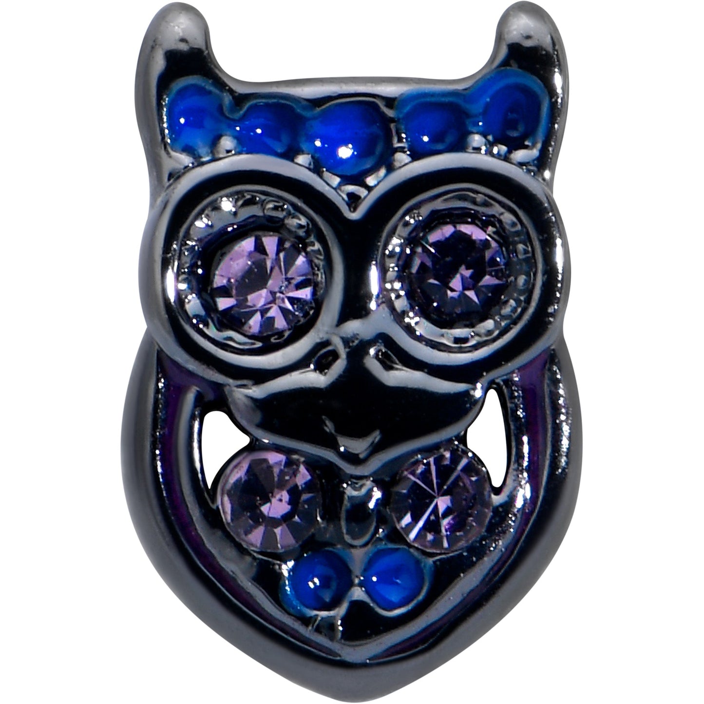 16G 5/16 Purple Gem Black Opulent Owl Labret Monroe Tragus