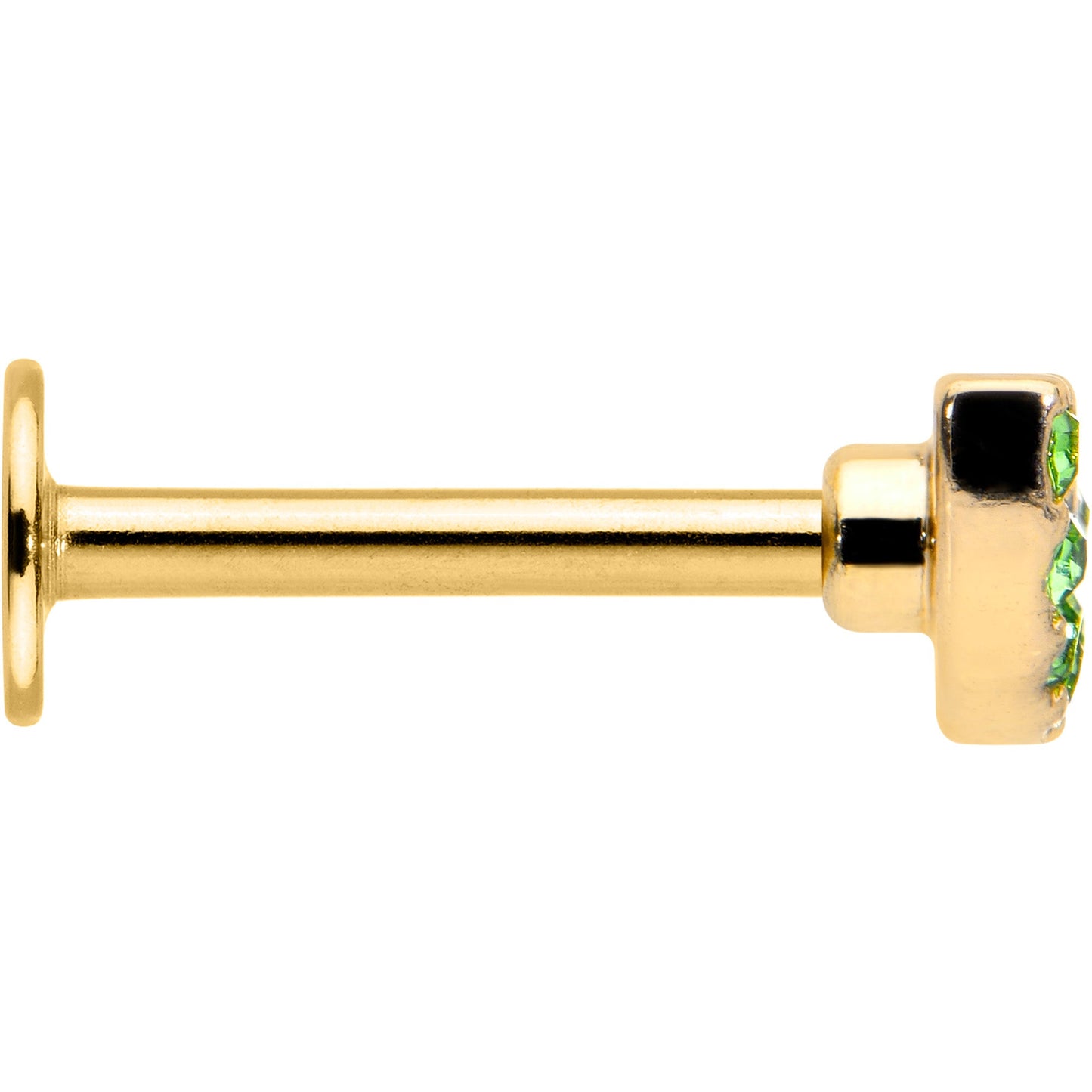 16G 5/16 Pink Green Gem Gold Tone Watermelon Labret Monroe Tragus