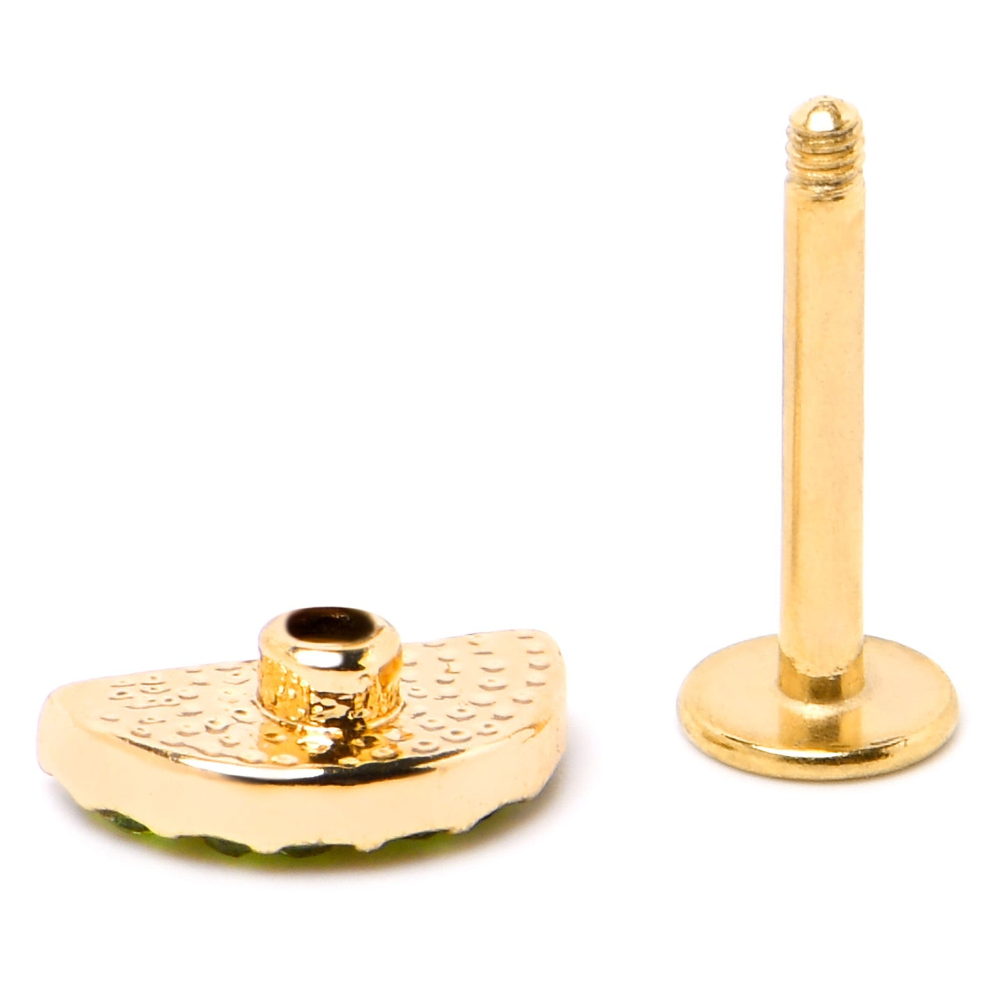 16G 5/16 Pink Green Gem Gold Tone Watermelon Labret Monroe Tragus