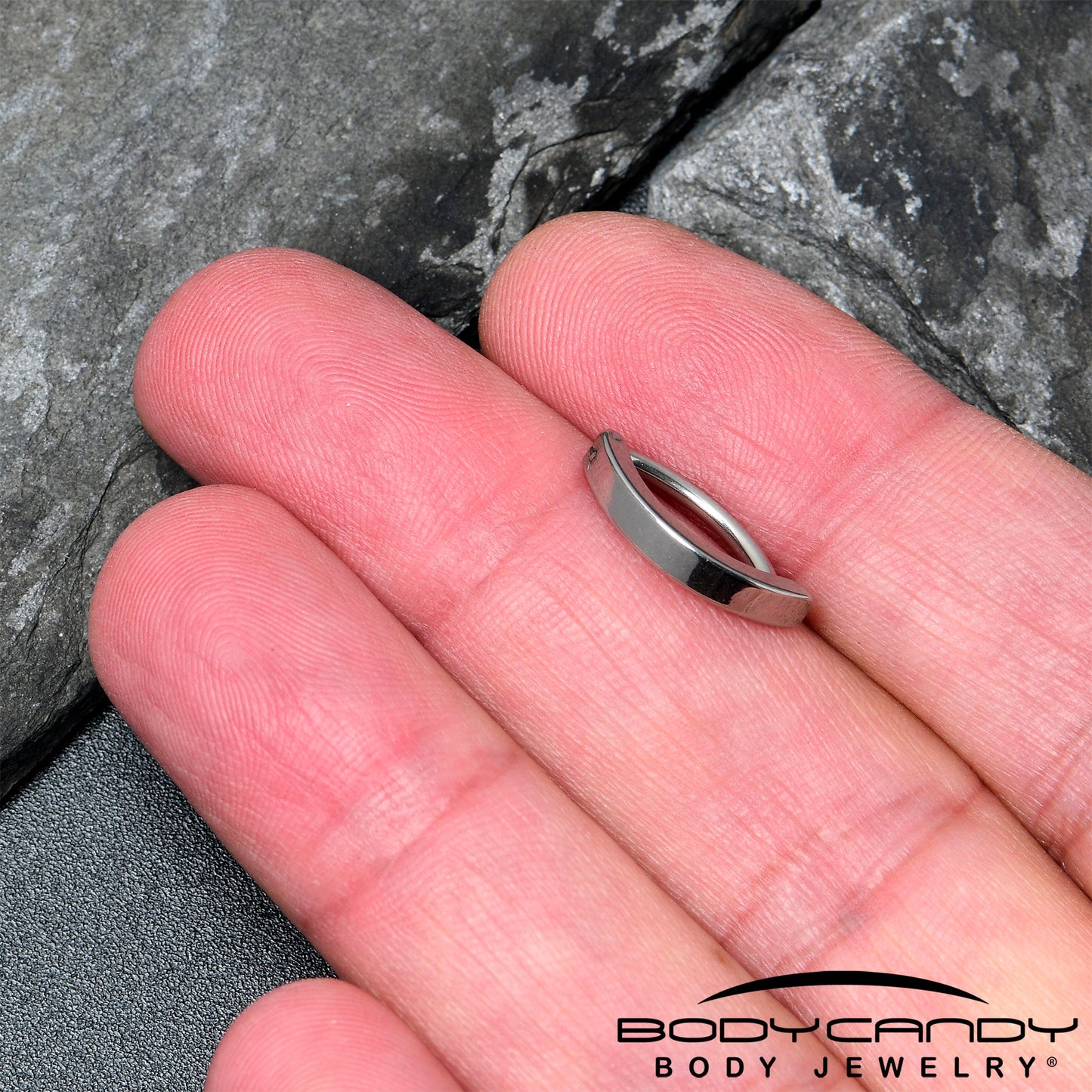 14G 1/2 316L Surgical Steel Smooth Style Hinged Hoop Belly Ring