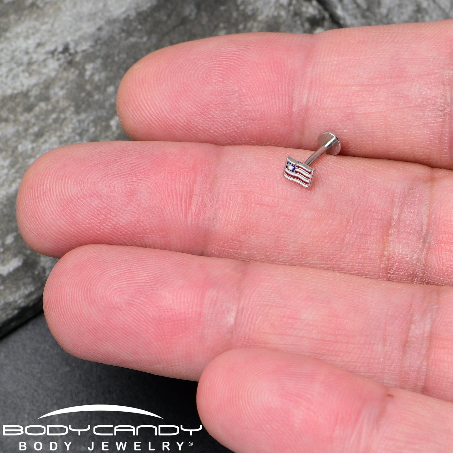 16G 5/16 Patriotic Flag Labret Monroe Tragus