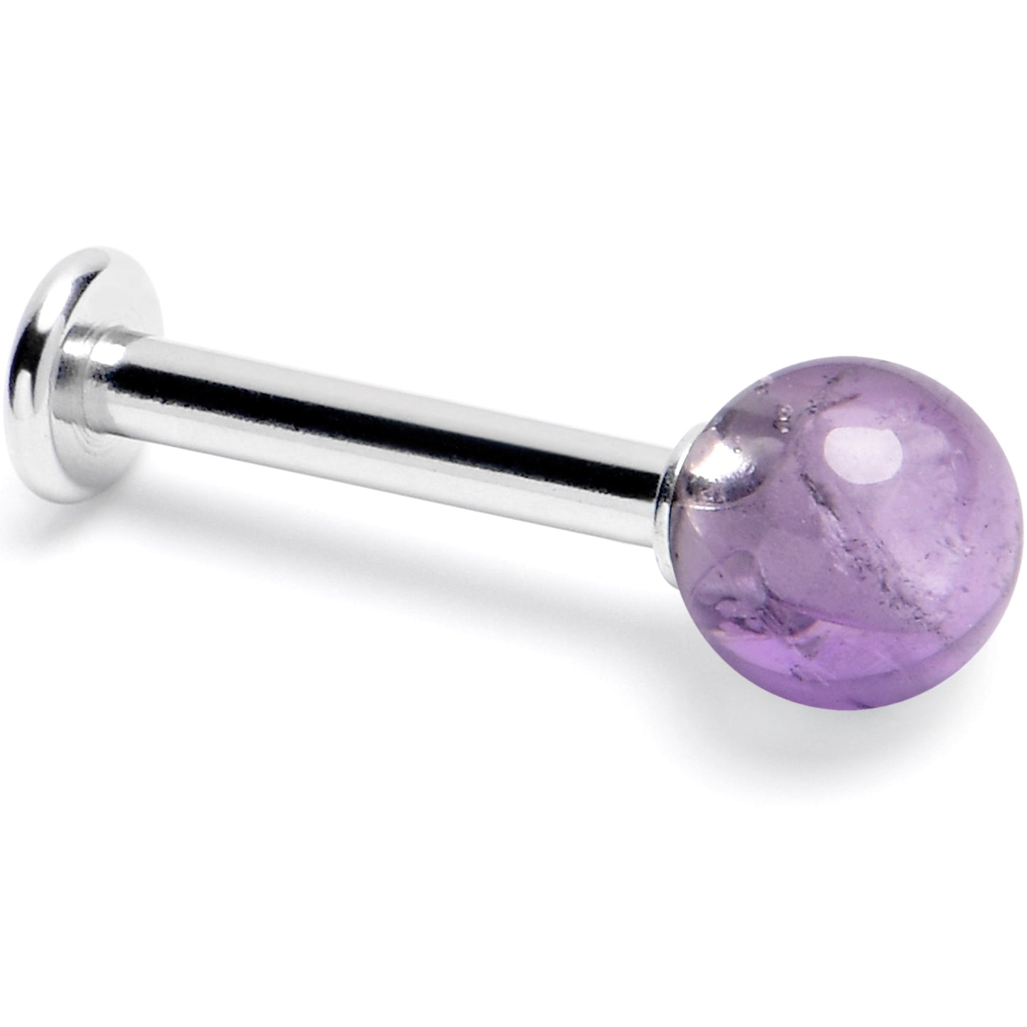 14G 3/8 Amethyst Natural Stone Labret Tragus Earring
