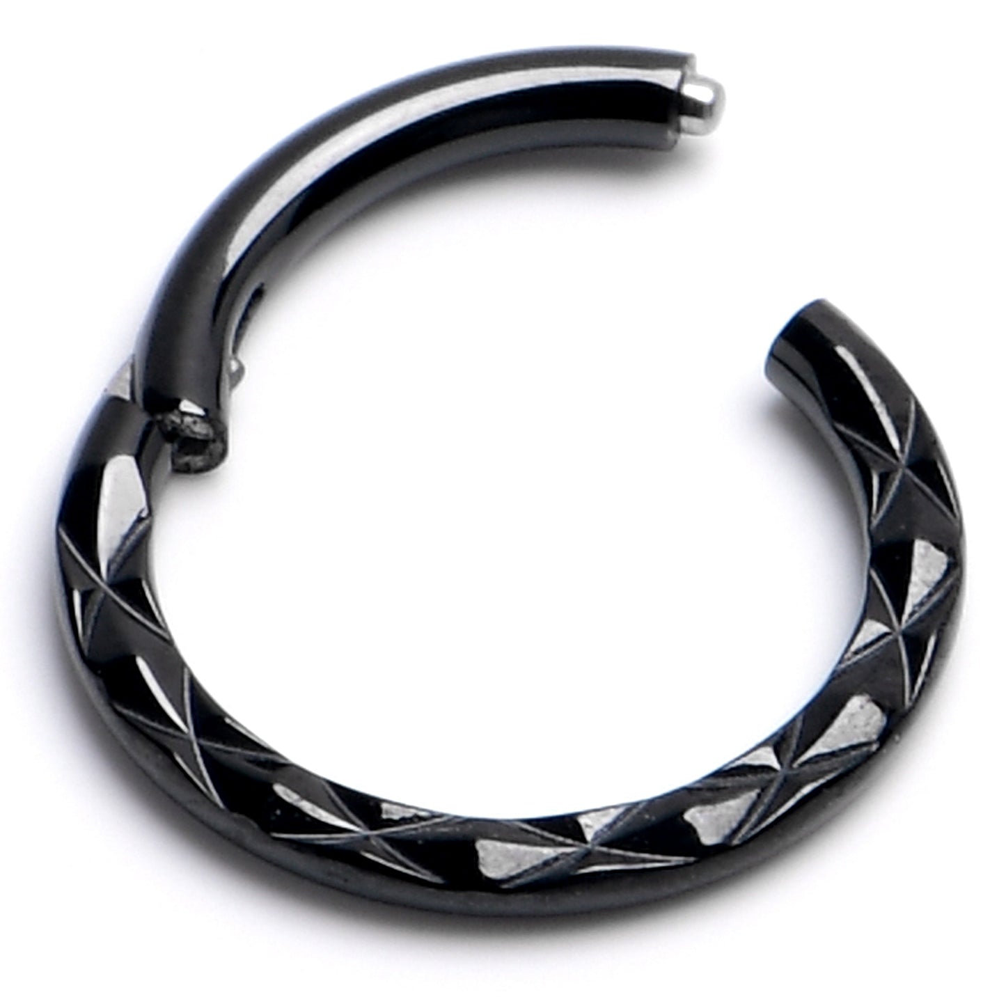 16G 5/16 Black Ultra Modern Precision Hinge Segment Ring