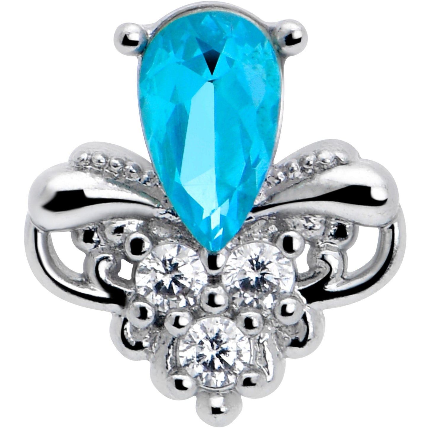 16G 5/16 Blue Gem Style Simplicity Labret Monroe Tragus