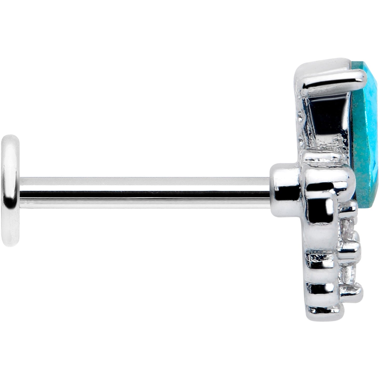 16G 5/16 Blue Gem Style Simplicity Labret Monroe Tragus