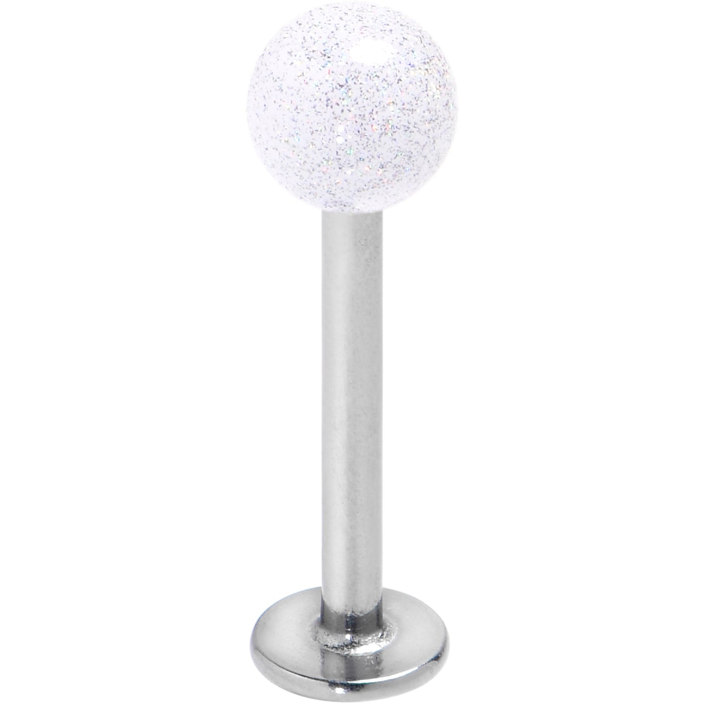 16G 3/8 Shimmer White End Labret Monroe Tragus