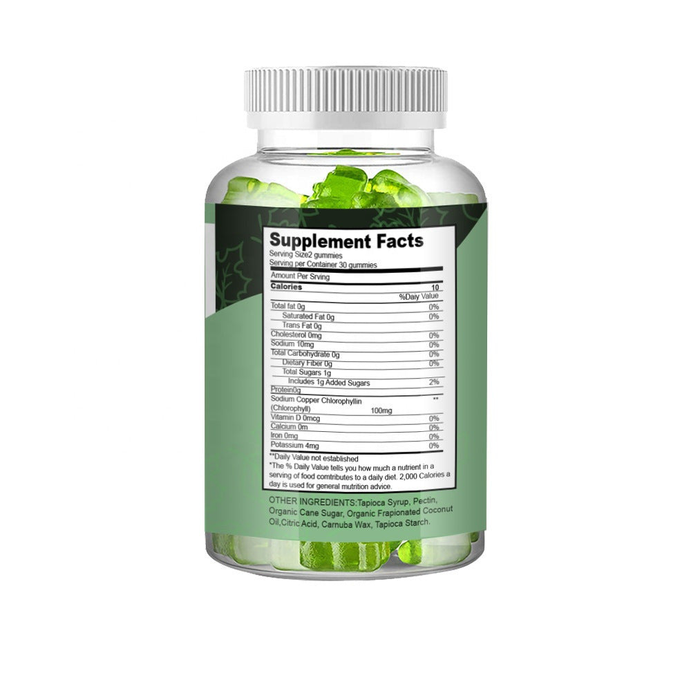 Green Pigment Gummy Candy In Bottle