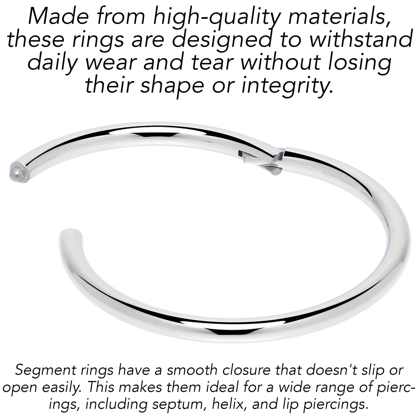 16G 13mm 316L Surgical Steel Precision Hinged Segment Hoop