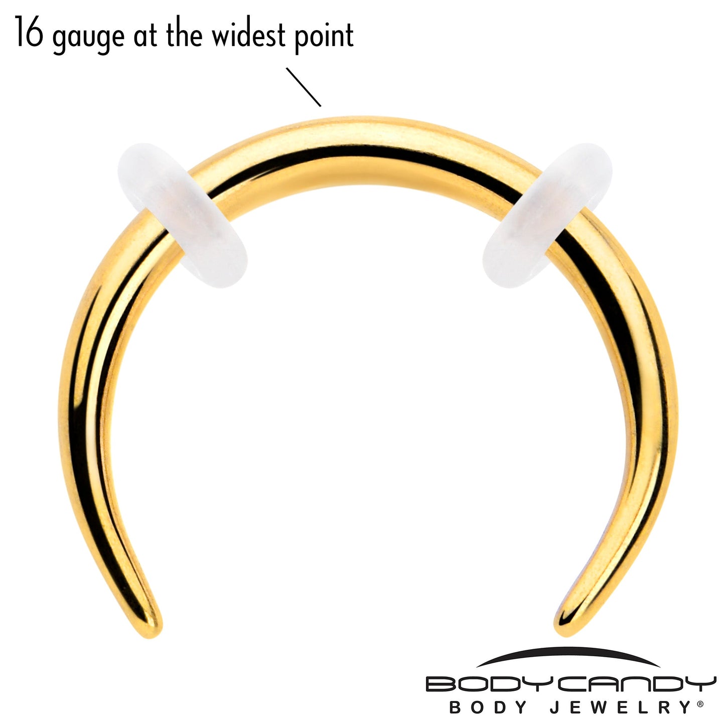 16G 5/16 Gold Tone Pincher Crescent Taper