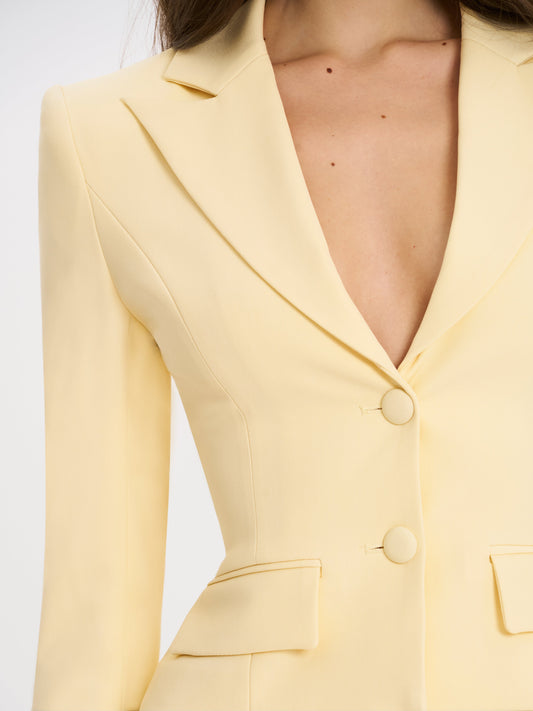 Quinne Butter Yellow Slim-fit Blazer