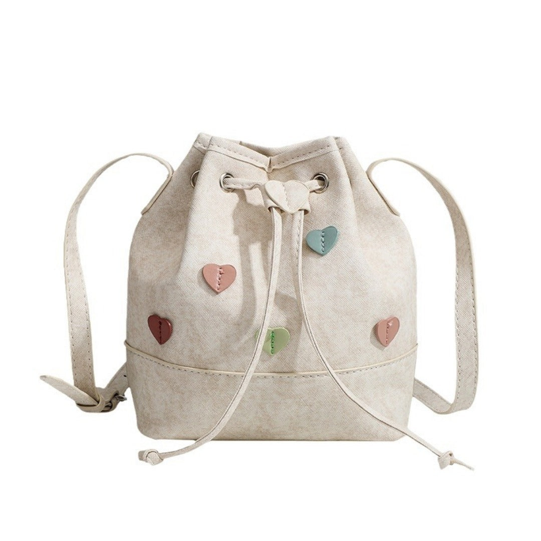 Trendy Small Crossbody Bag – Fashionable Drawstring Bucket Bag for Students, Versatile Shoulder Purse hobo