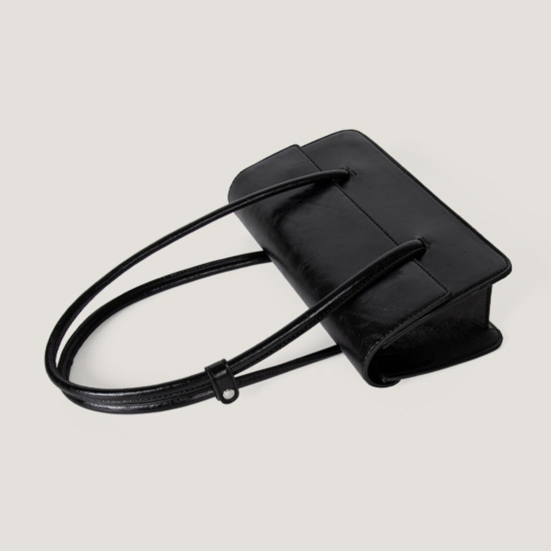 Design oil wax leather shoulder armpit bag, stylish tote bag, top handle purse for women