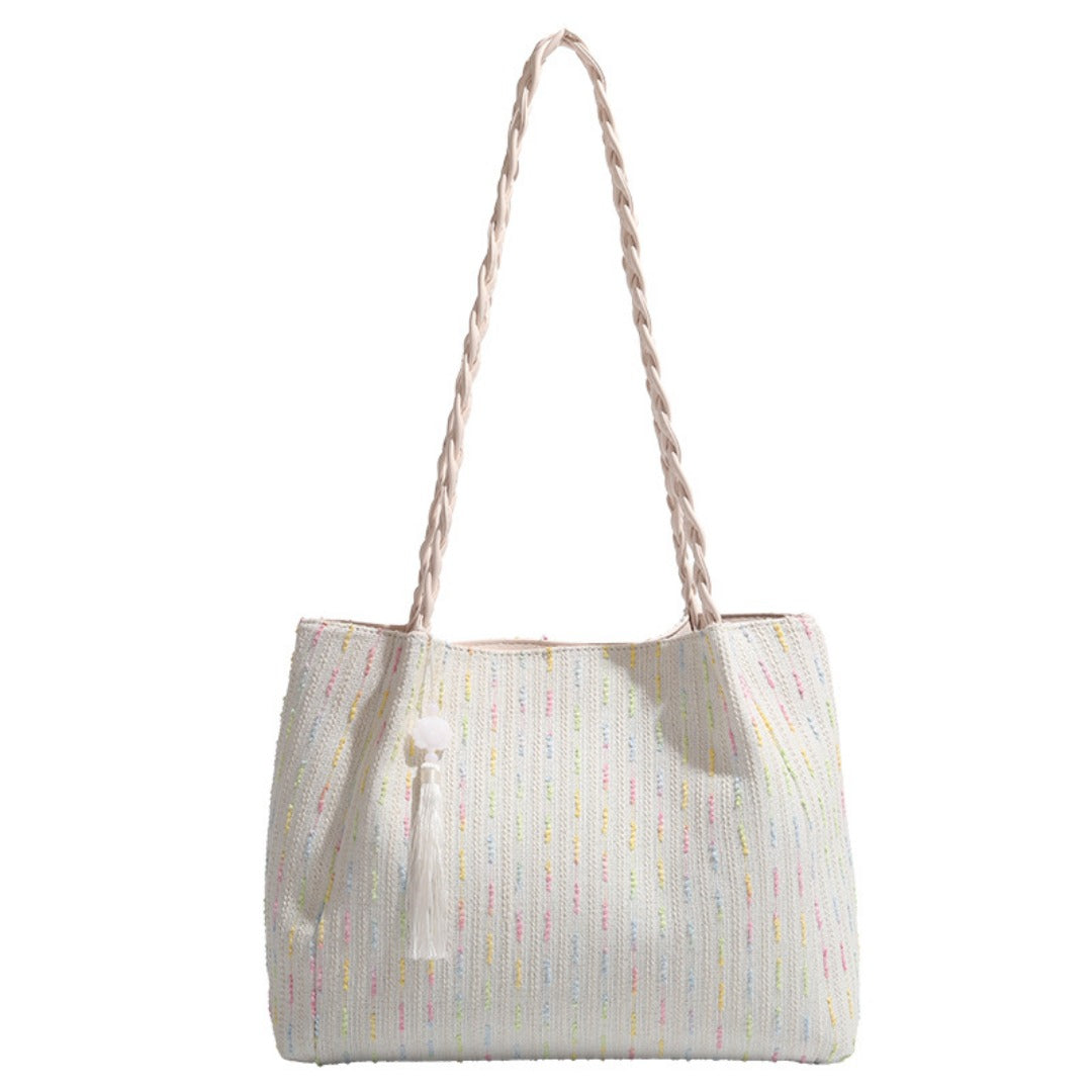 Knitted tote bag, women hobo bag, women's large capacity shoulder bag, commuter underarm canvas bag women