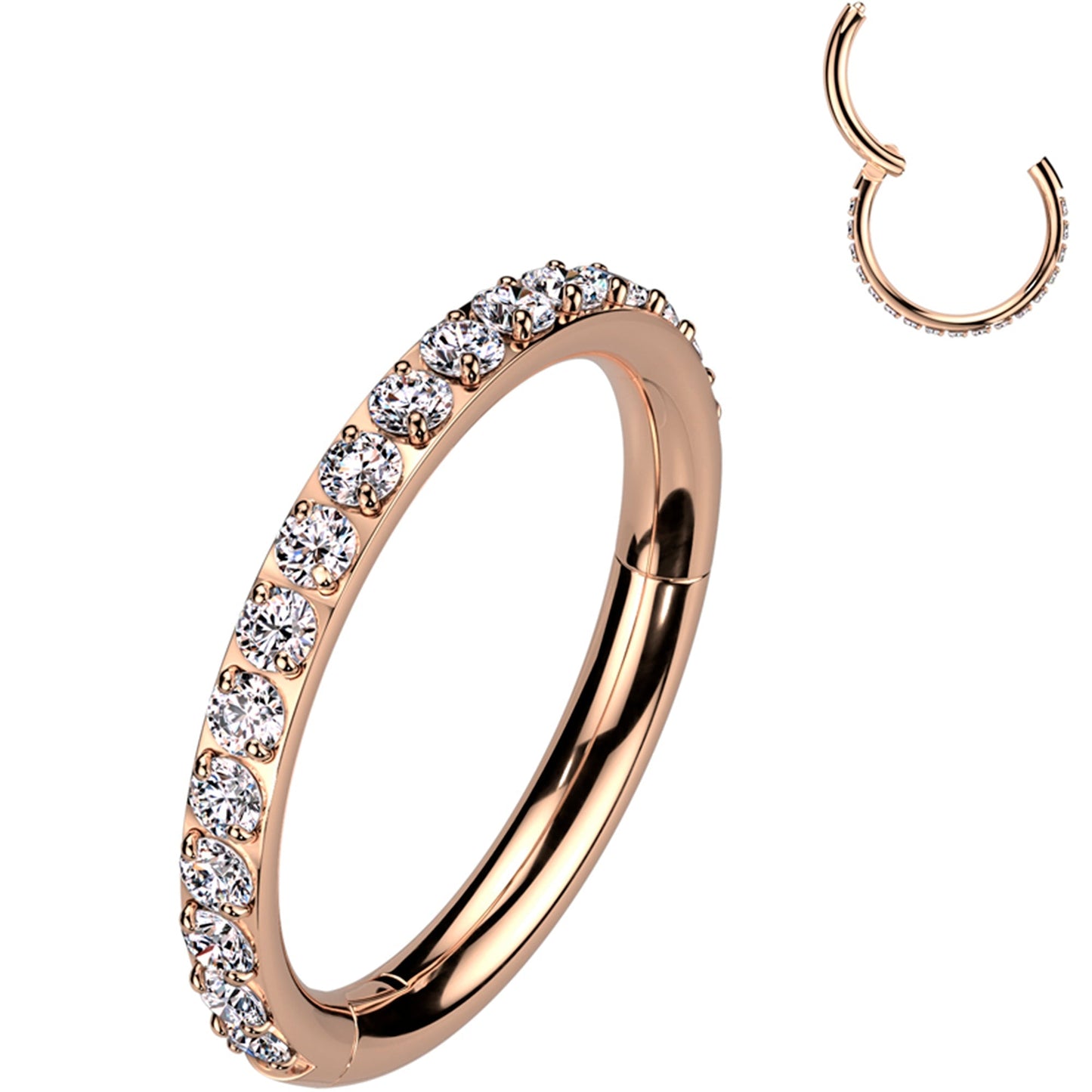 18G Micro Gem Titanium Hinged Nose Hoop