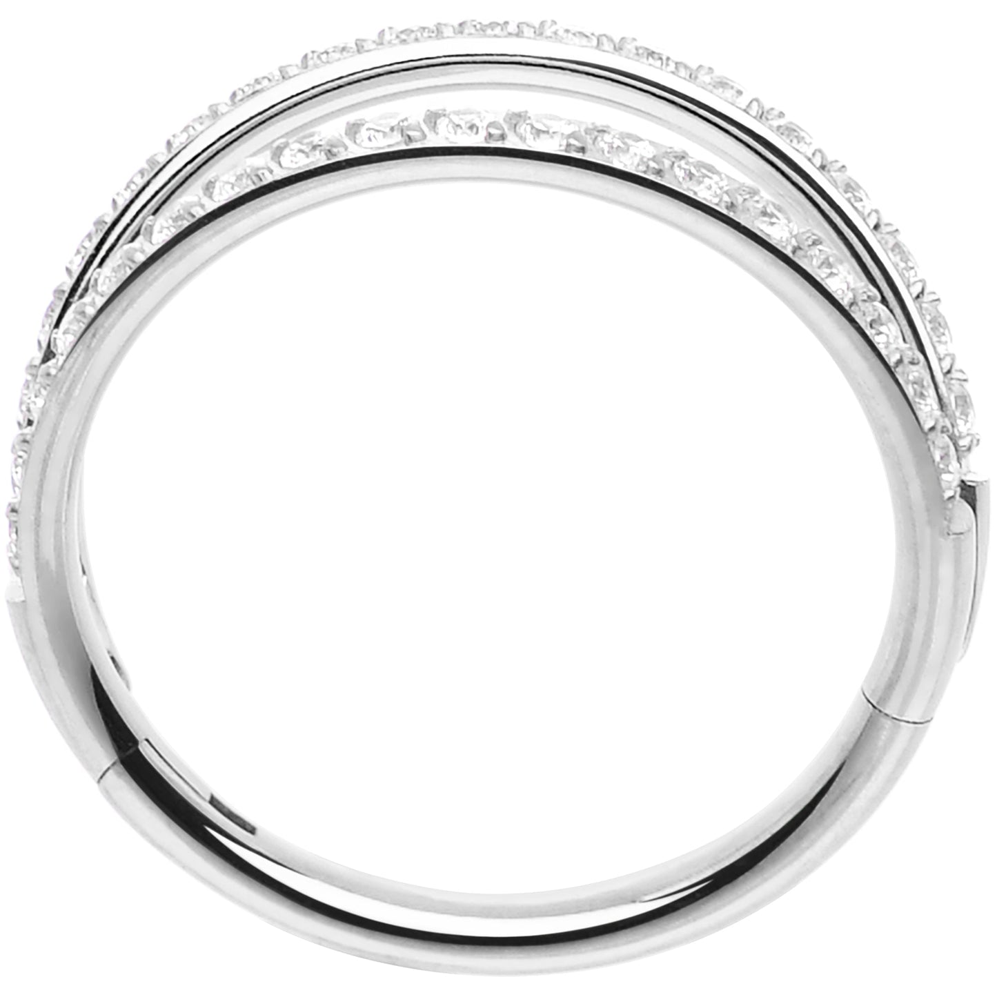 Micro Gem Titanium Hinged Double Nose Hoop