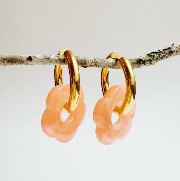 Color Power Daisy Drop Hoop Earrings